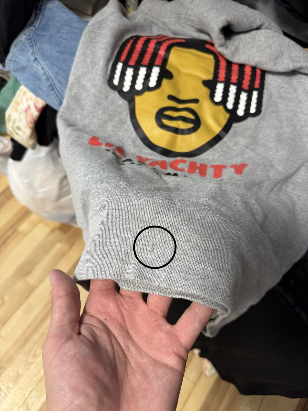 Bape Mens Bape x Lil Yachty Baby Milo Gray Hoodie Size S Pullover Size US S / EU 44-46 / 1 - 14 Thumbnail