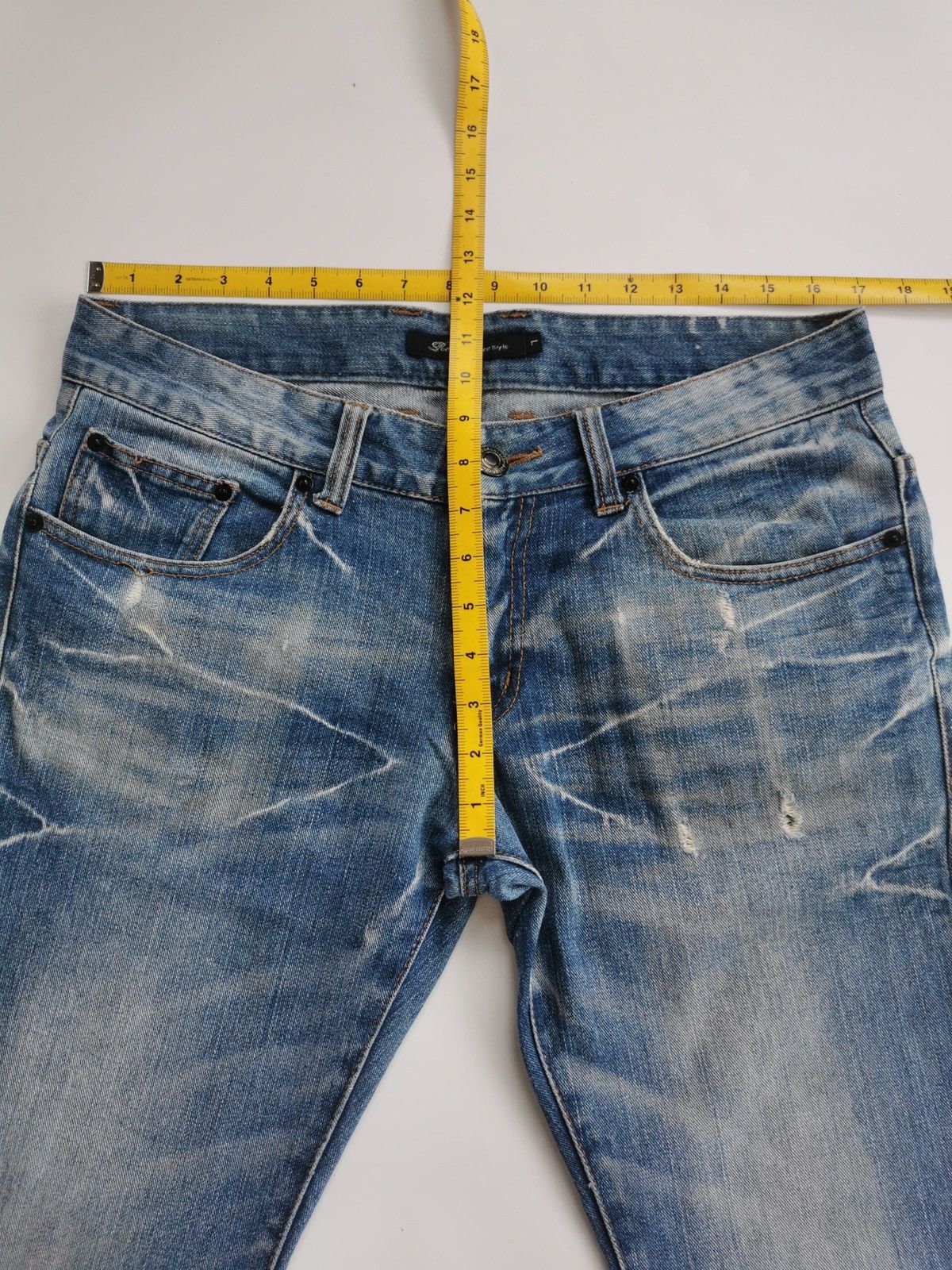 Japanese Brand Root Three Style Japan Zipper Distressed Jeans Size US 34 / EU 50 - 10 Thumbnail