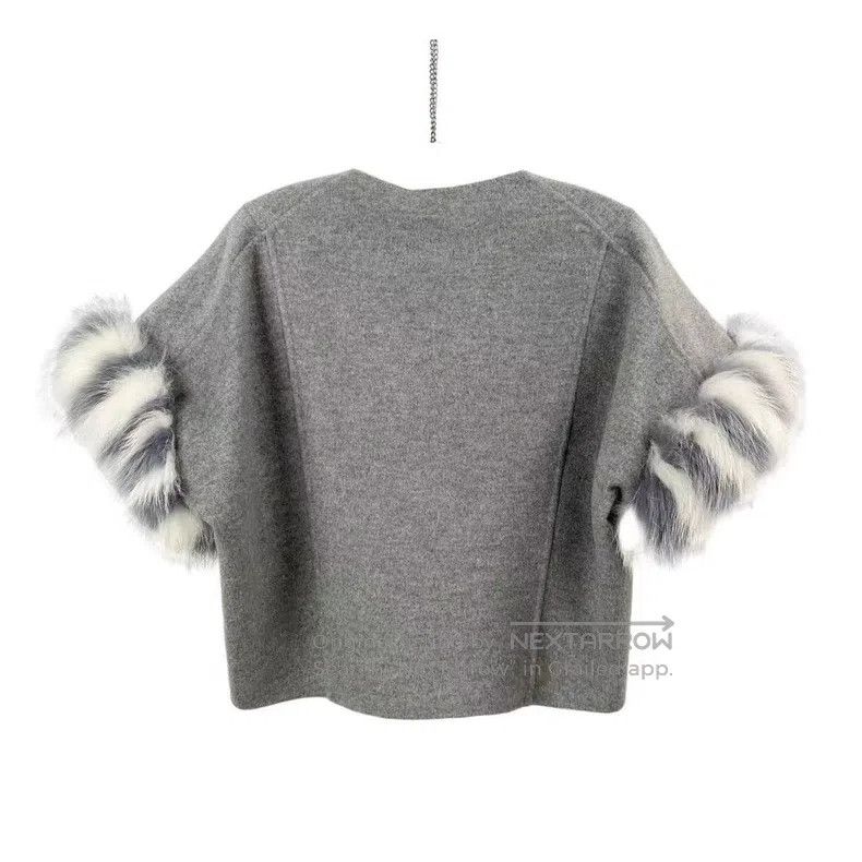 Other Fendi Cashmere Faux Fur Mixed Jacket Size XXS / US 00 / IT 34 - 2 Thumbnail