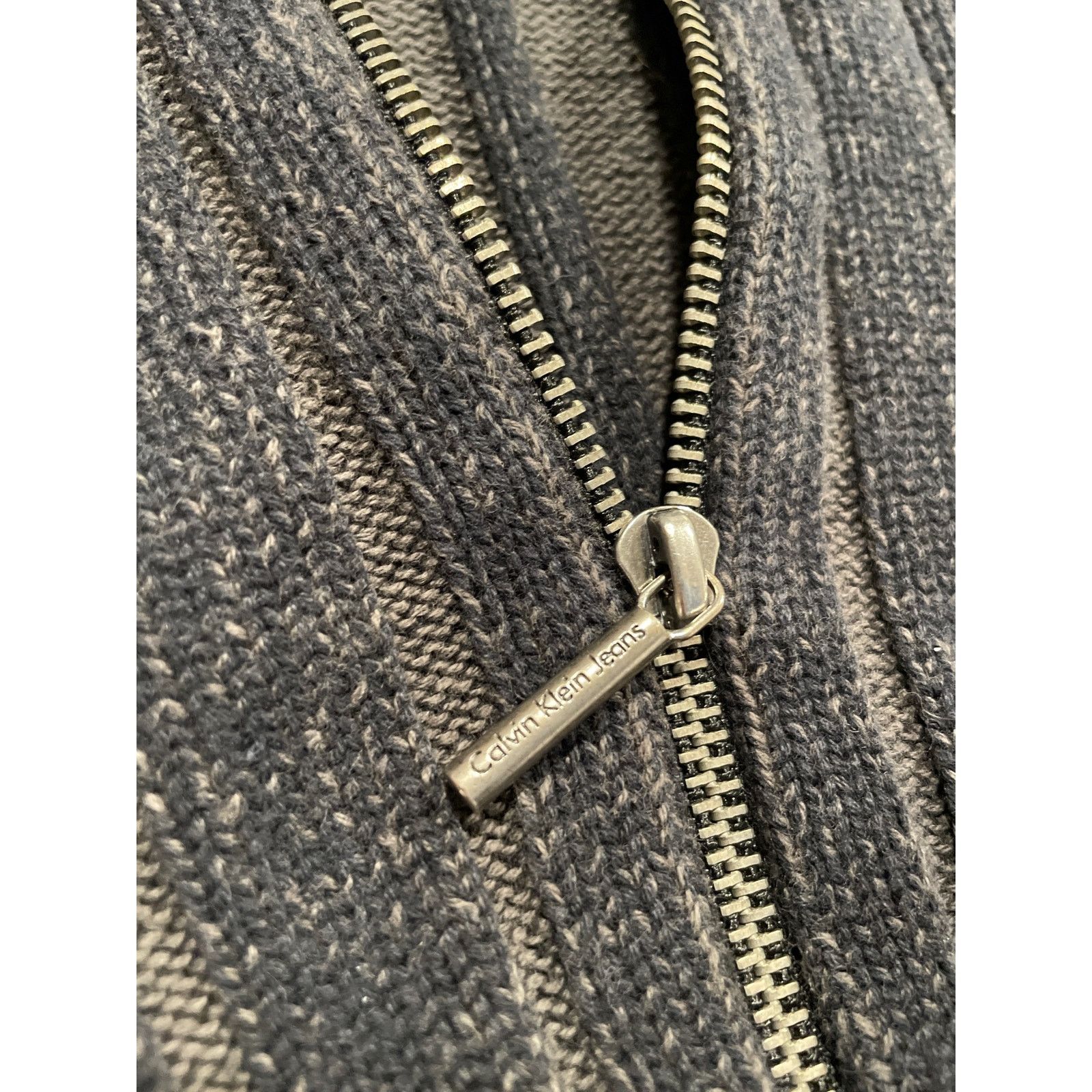 Calvin Klein Calvin Klein Jeans Zip Front Cotton Grey Knit Sweater L Size US L / EU 52-54 / 3 - 4 Thumbnail