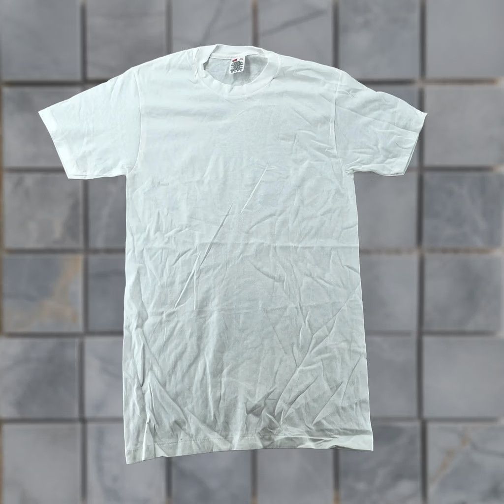 Hanes Vintage Hanes White Shirt Mens XS/S Crewneck Short Sleeve Cotton Basic Tee Size US XS / EU 42 / 0 - 1 Thumbnail
