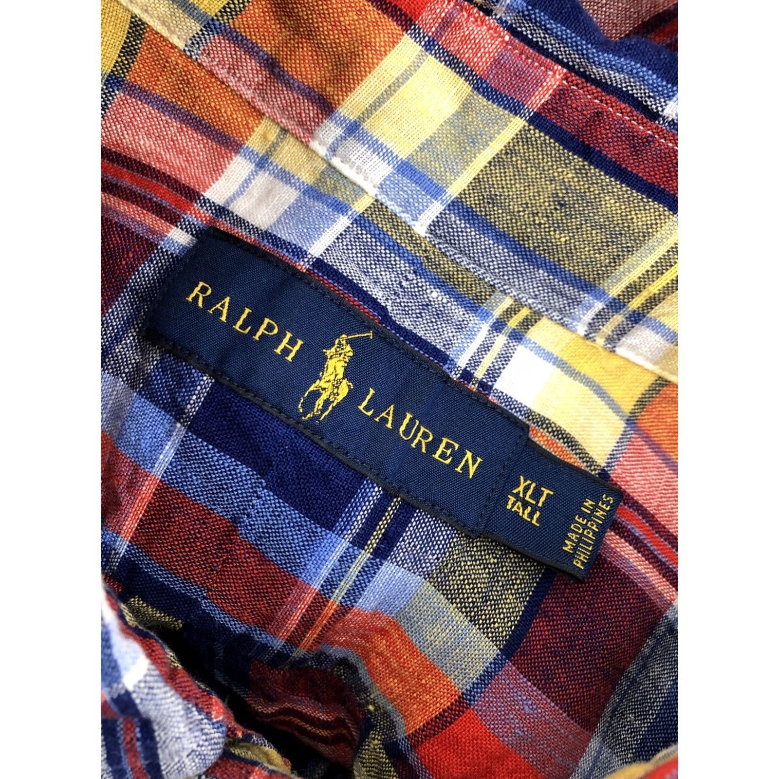 Polo Ralph Lauren POLO RALPH LAUREN Shirt Mens XLTALL LINEN Plaid Checked Embroidered Pony Size US XL / EU 56 / 4 - 5 Thumbnail