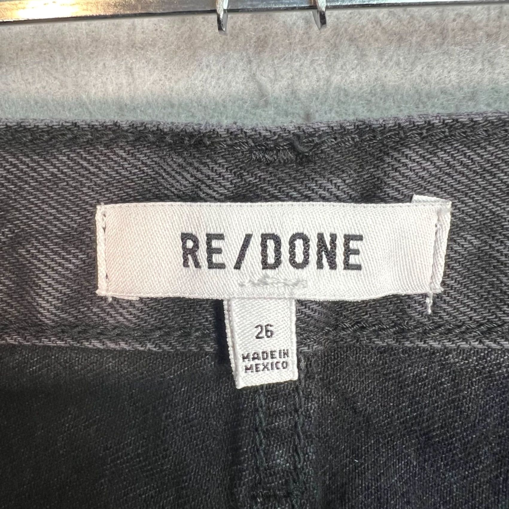 RE/DONE VINTAGE Re/Done Womens High-Rise Straight Jeans Adult 26 Black Denim 90s Distressed 5-Pocket Womens Size 26" / US 2 / IT 38 - 3 Thumbnail