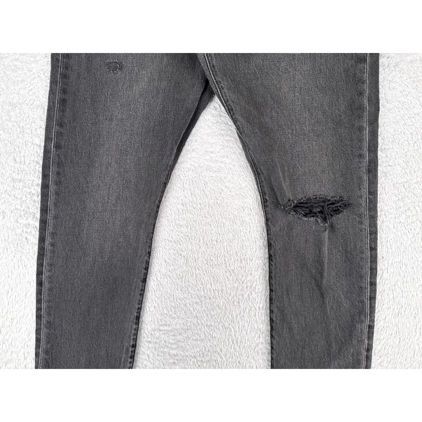 Levi's Levis Jeans Women 31 Black Denim Distressed 501 S Skinny Premium 31x28 Jeans Women Distressed 501XX 5-Pocket Denim Slim Modern Black Adult Womens Size 24" / US 00 / IT 34 - 3 Thumbnail