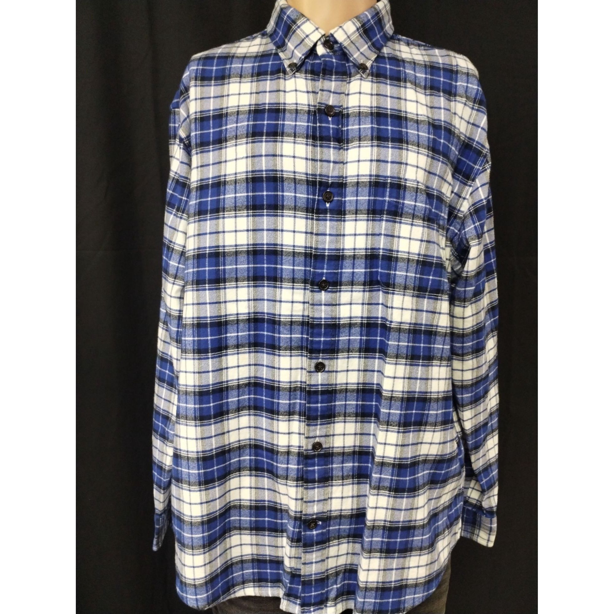 Lands' End Lands' End Men's Blue Plaid Shirt/Button Up Sz L SKU 4011 Size US L / EU 52-54 / 3 - 1 Thumbnail