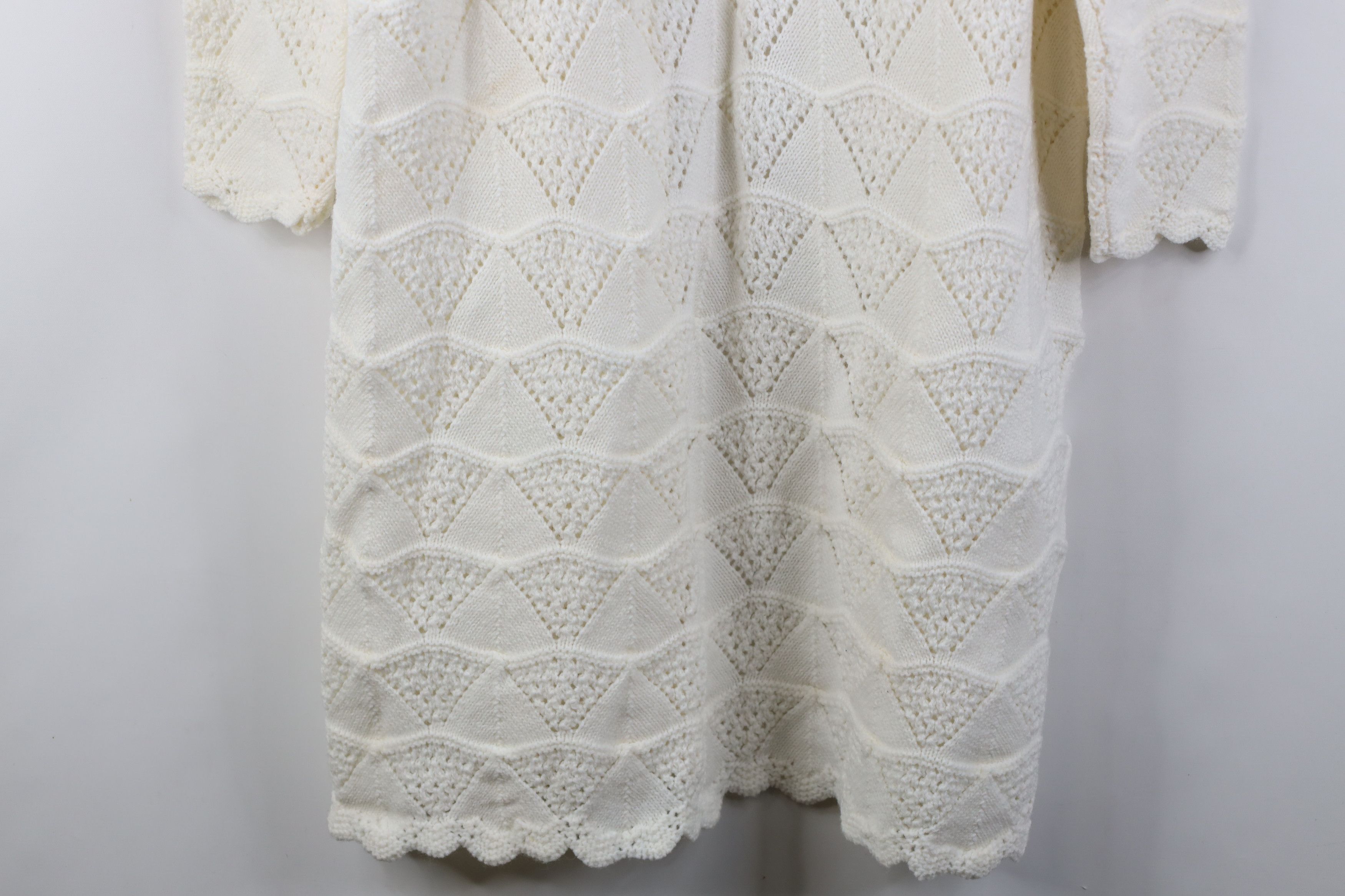 Vintage Deadstock Vintage 50s Collared Open Front Cardigan Sweater Size L / US 10 / IT 46 - 13 Thumbnail