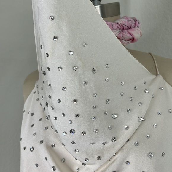Dior × Vintage VTG Christian Dior Silk Rhinestone Cami 80's Size XL / US 12-14 / IT 48-50 - 3 Thumbnail