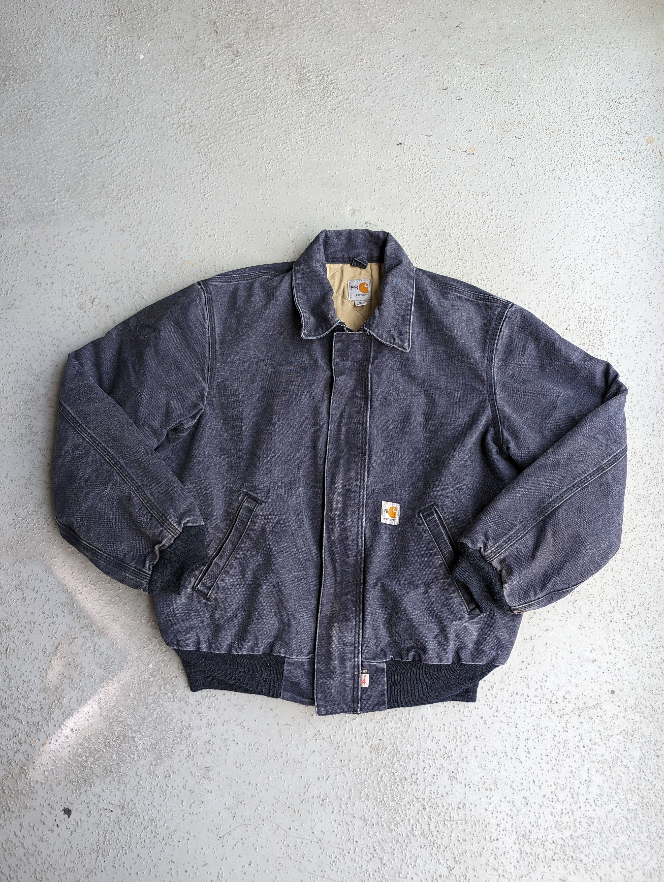 Carhartt × Vintage Vintage Carhartt FR Chore Faded Navy Work Jacket Size US M / EU 48-50 / 2 - 1 Thumbnail