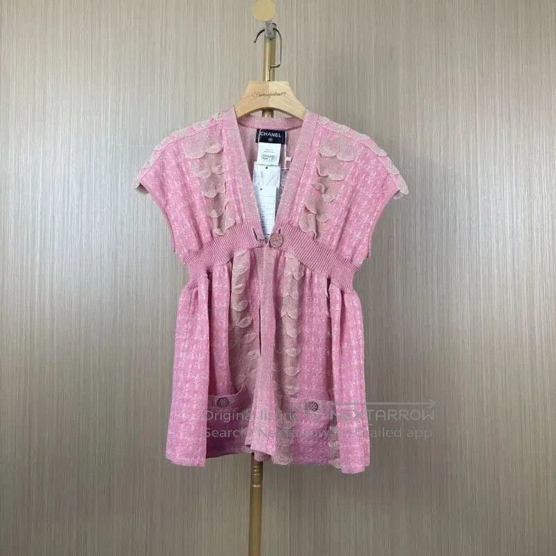 Chanel Chanel Pink Polyester Women's Cardigan . Size L / US 10 / IT 46 - 1 Thumbnail