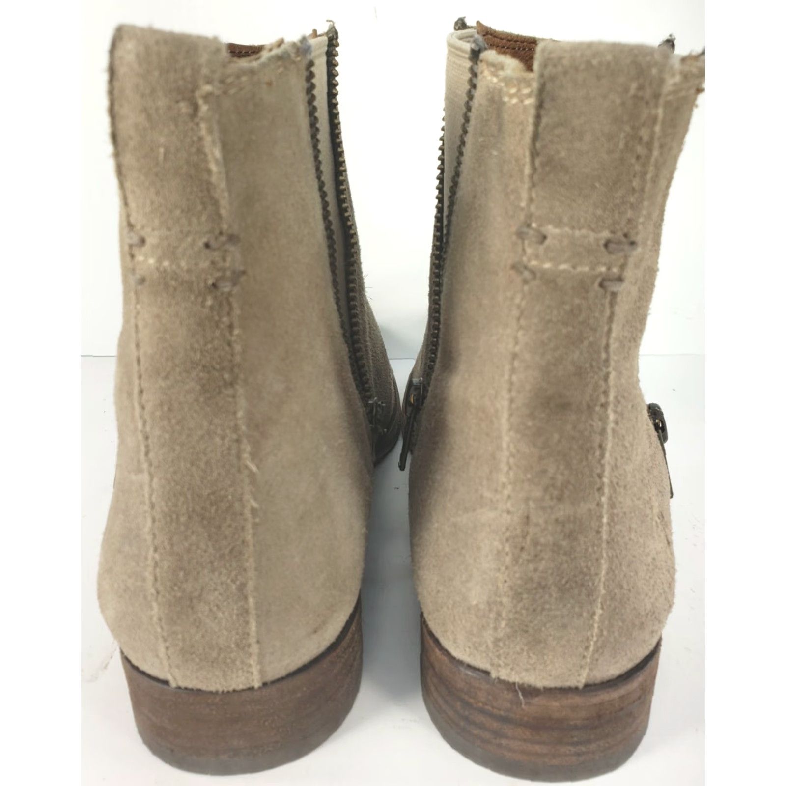 Frye Frye Carly Ankle Boots Zip 9.5M Beige Taupe Grey Leather Women's Boots Mens? Size US 10 / IT 40 - 7 Thumbnail