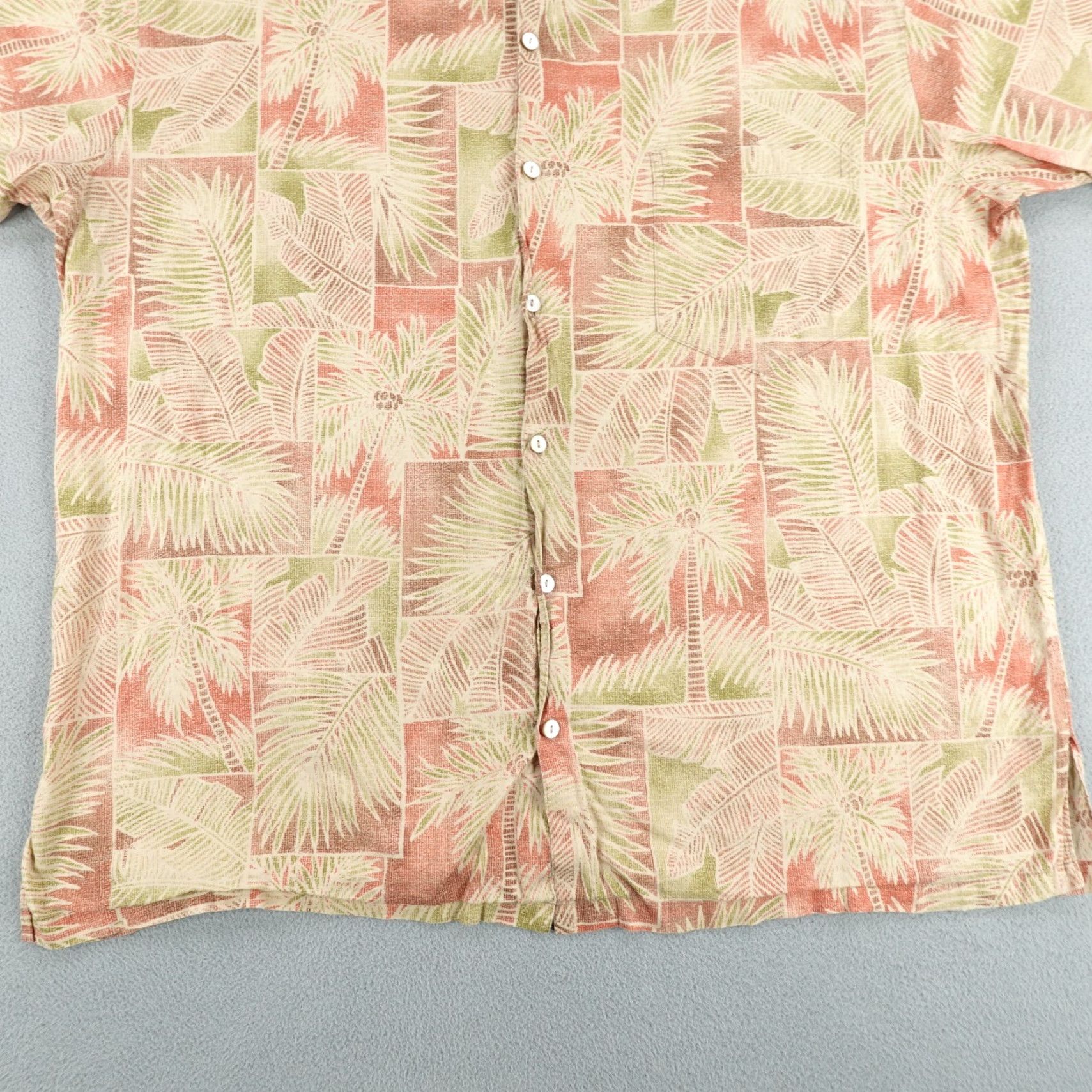 Tori Richard Tori Richard Shirt XL Orange Beige Hawaiian Button Up Camp Leaves Aloha Mens Size US XL / EU 56 / 4 - 4 Thumbnail