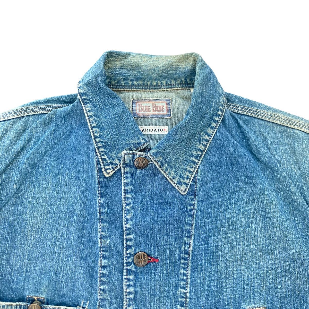 Blue Blue Japan VINTAGE BLUE BLUE ARIGATO DENIM CHORE JACKET Size US M / EU 48-50 / 2 - 5 Thumbnail