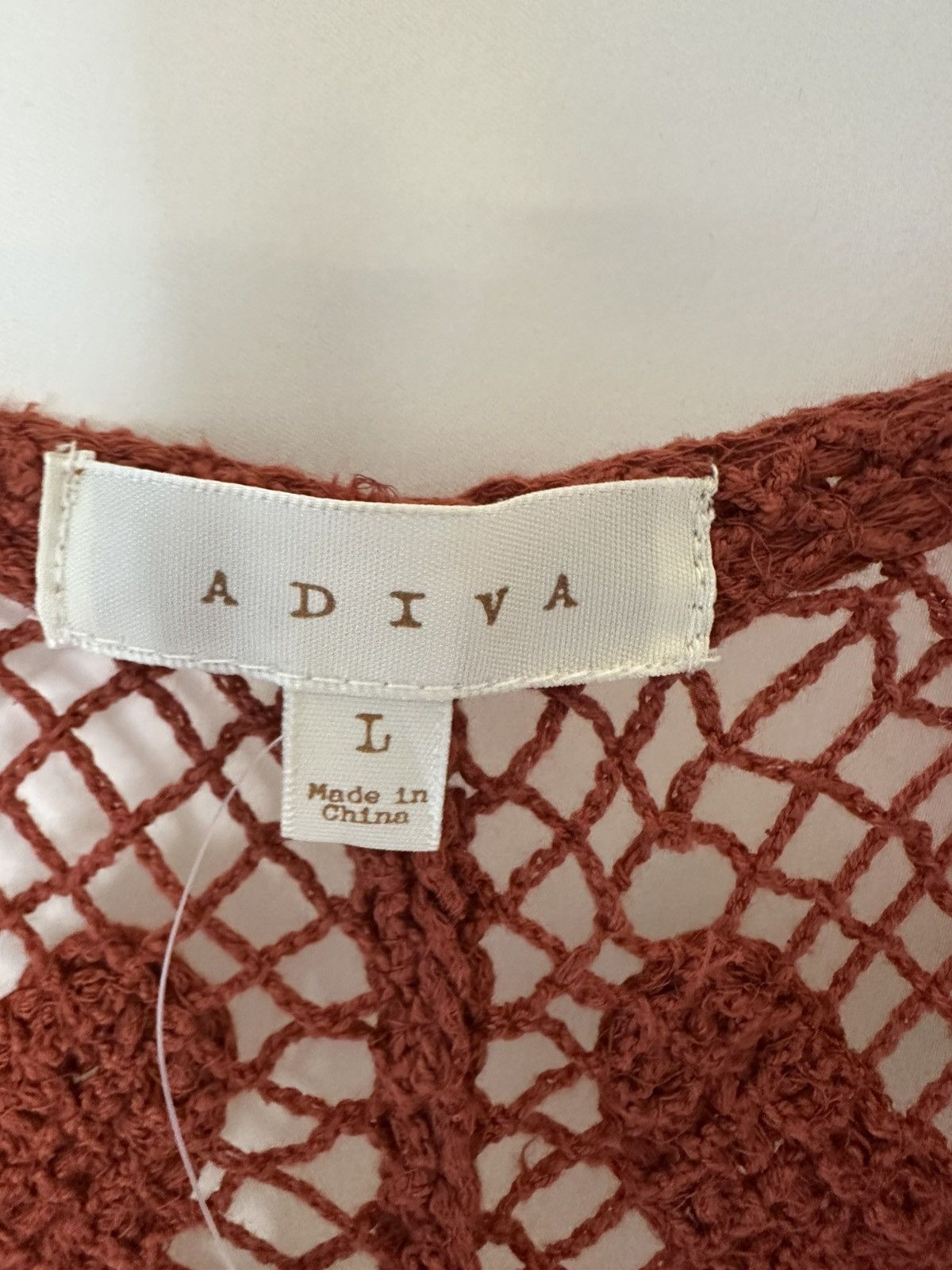 Other Adiva Open Knit Front Tie Crochet Lace Design Vest NWT Large Size L / US 10 / IT 46 - 4 Thumbnail