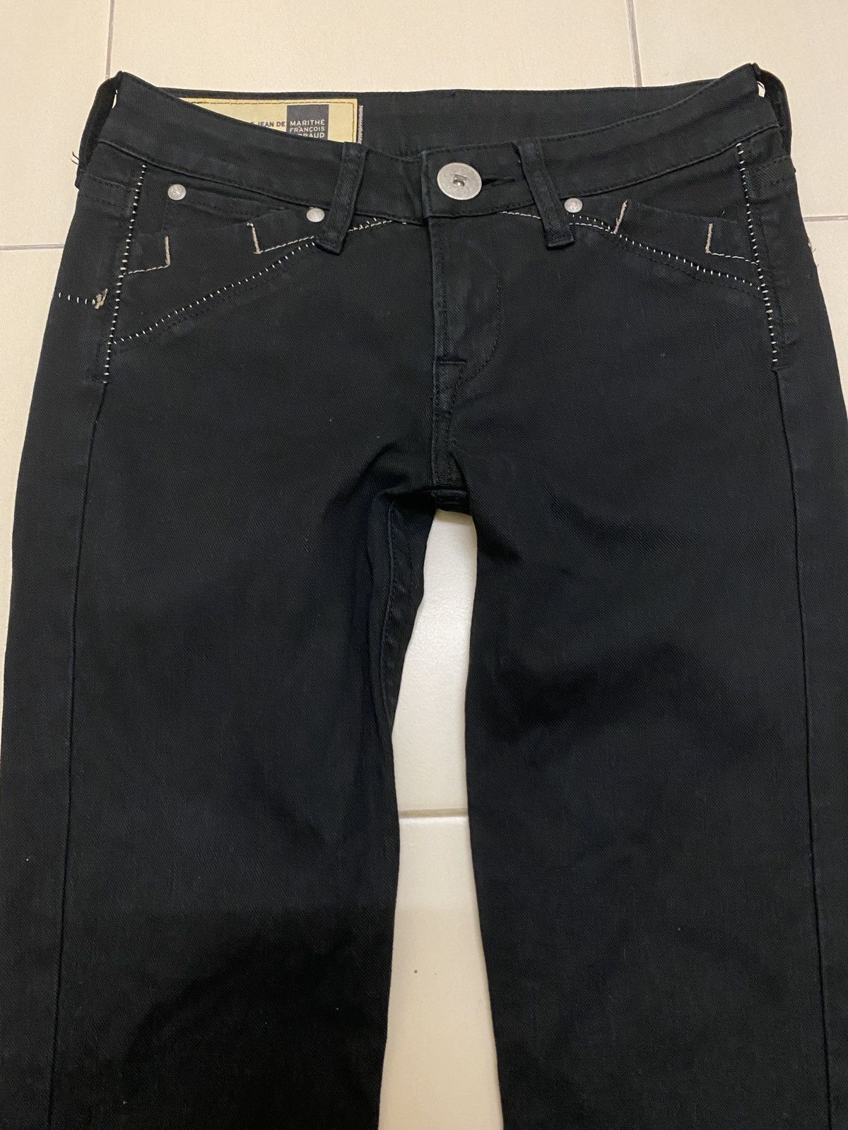 Marithe + Francois Girbaud MFG 3quaters / Crop Black Jeans Size 28" / US 6 / IT 42 - 2 Thumbnail