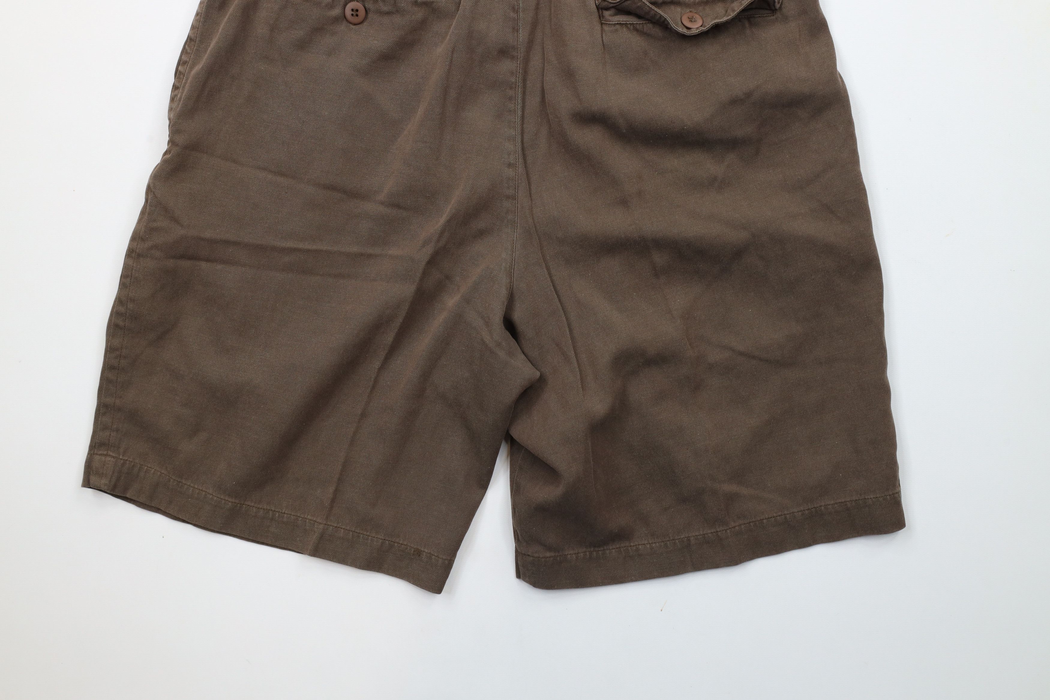 Vintage Vintage 90s Streetwear Above Knee Silk Chino Shorts Brown Size US 30 / EU 46 - 10 Thumbnail