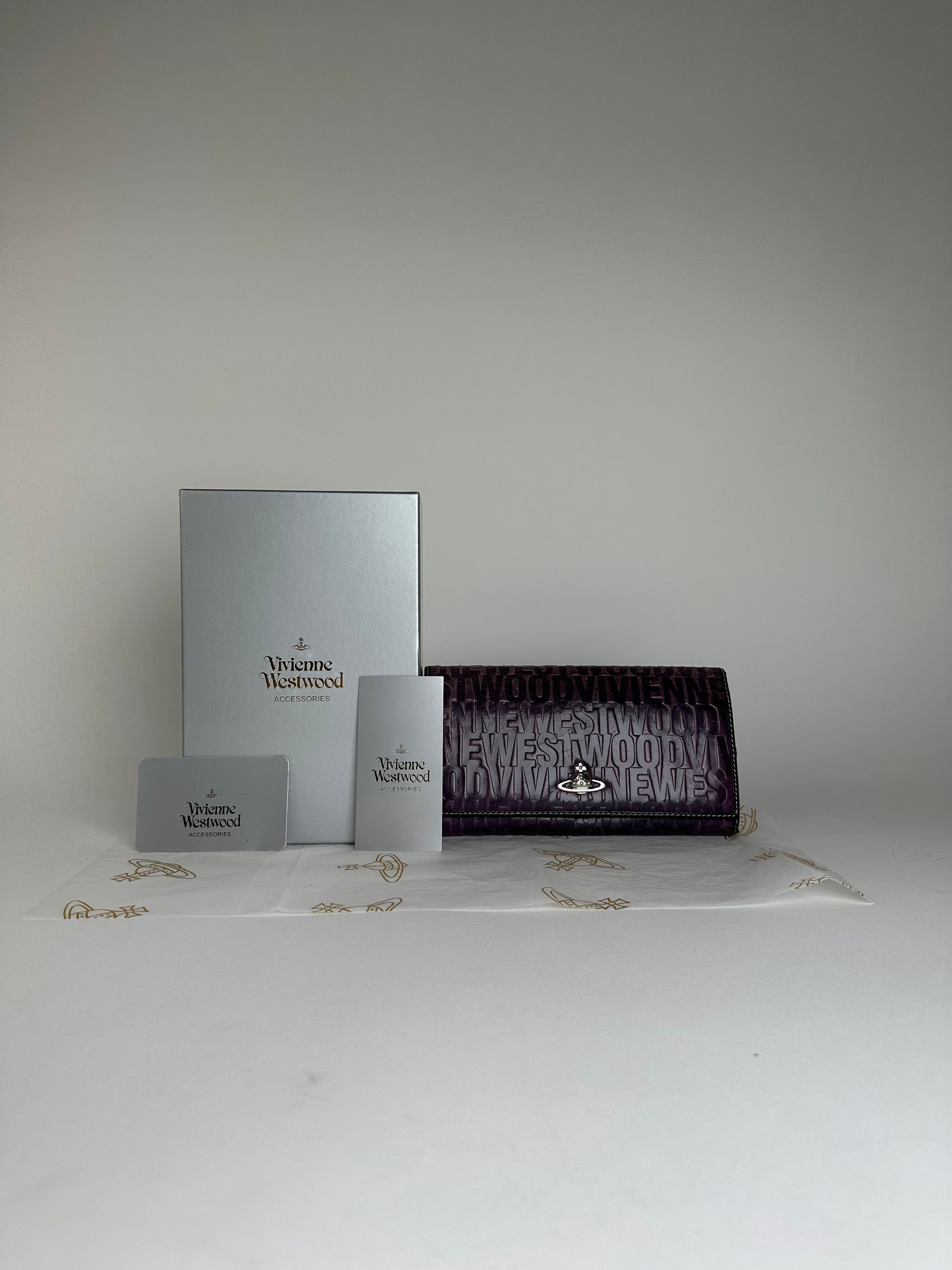 Vivienne Westwood Vintage Logo Embossed Long Wallet Purple Size ONE SIZE - 1 Thumbnail