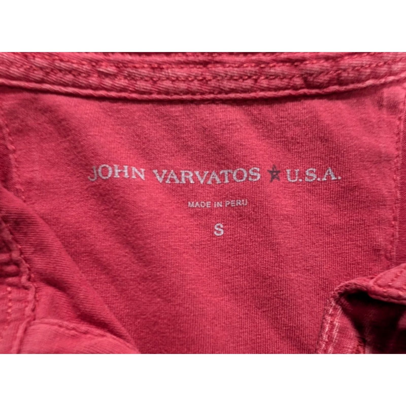 John Varvatos John Varvatos Polo Shirt Pullover Striped Collared Peace Logo Red Men's Small Size US S / EU 44-46 / 1 - 3 Thumbnail