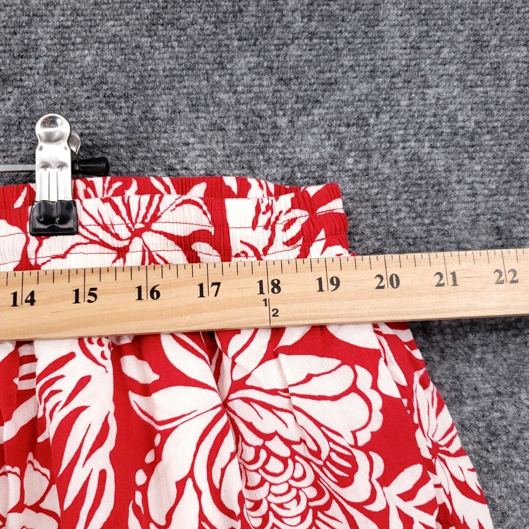Vintage Knox Rose Skirt Women 1X Plus Red Floral Mini Tiered Boho Hawaiian Peasant Lined Size 40" / US 18 - 5 Thumbnail