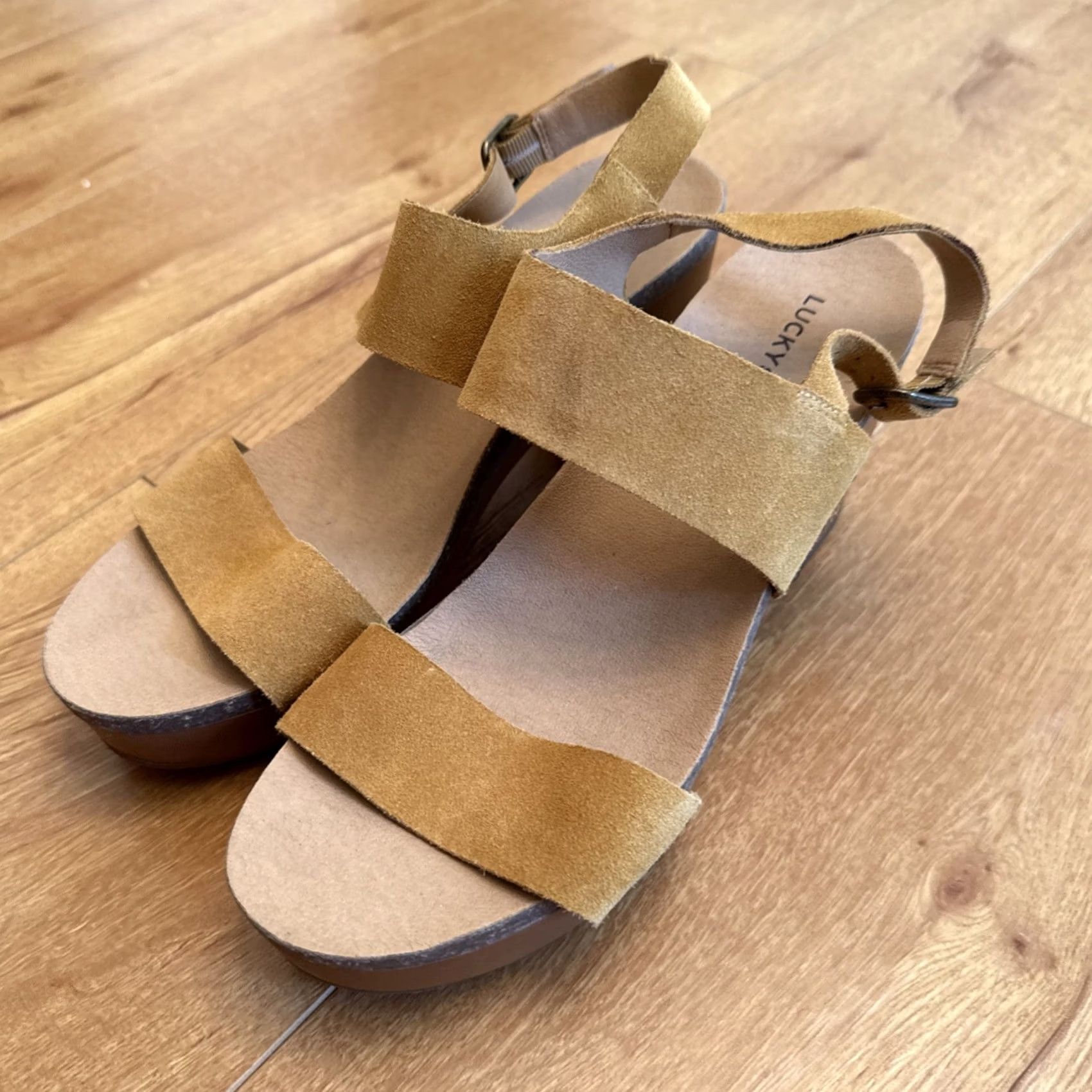 Lucky Brand Lucky Brand Harimony Platform Heels Yellow 9 Suede Leather Clogs Womens Shoes Size US 9 / IT 39 - 2 Thumbnail