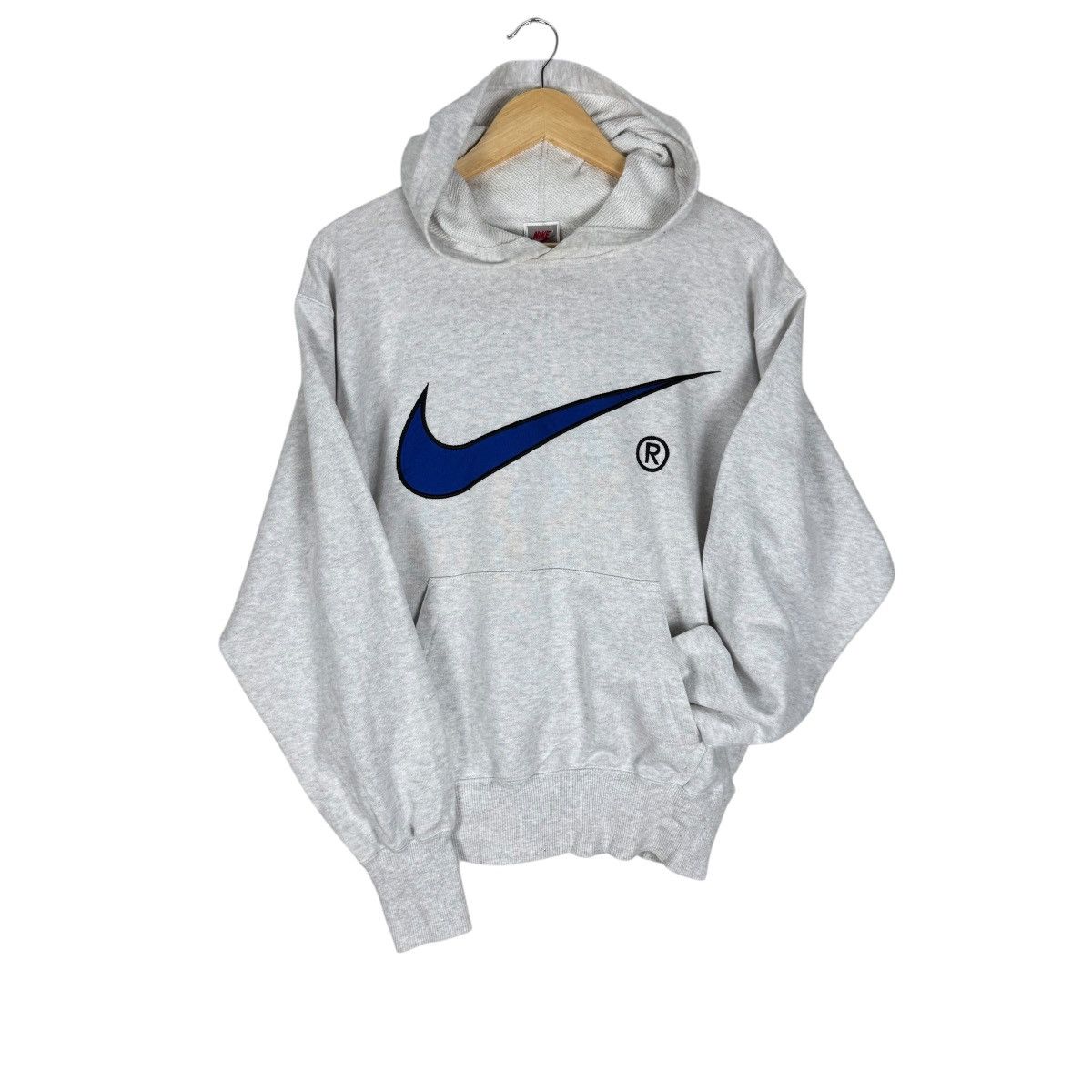 Nike 🌟90s NIKE SWOOSH HOODIE SWEATSHIRT Size US M / EU 48-50 / 2 - 1 Thumbnail