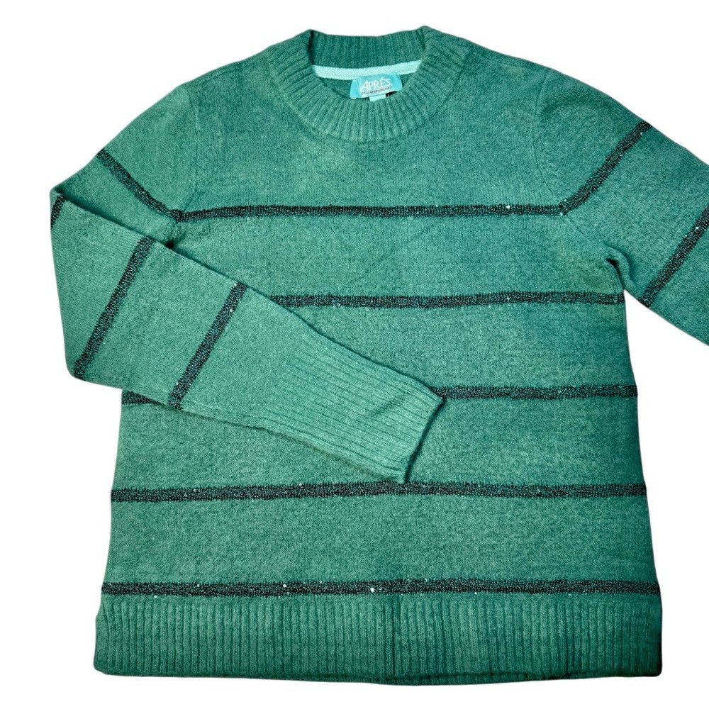 Isaac Mizrahi New Isaac Mizrahi Live! Apres Mini Sequin Stripe Pullover G Size XS / US 0-2 / IT 36-38 - 2 Thumbnail