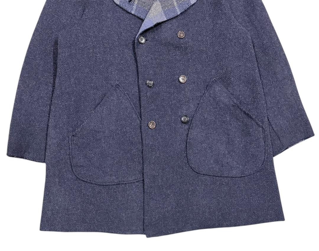 45rpm Vtg💥45rpm Indigo/Tartan Mohair Double Breasted Long Jacket Size US M / EU 48-50 / 2 - 4 Thumbnail