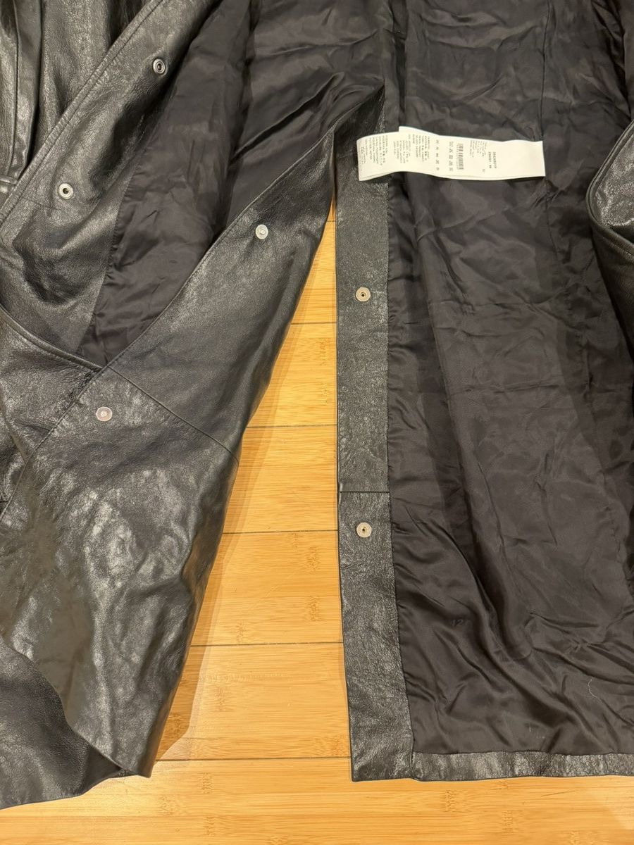 424 424 Paper Leather Trench Coat Size US L / EU 52-54 / 3 - 3 Thumbnail