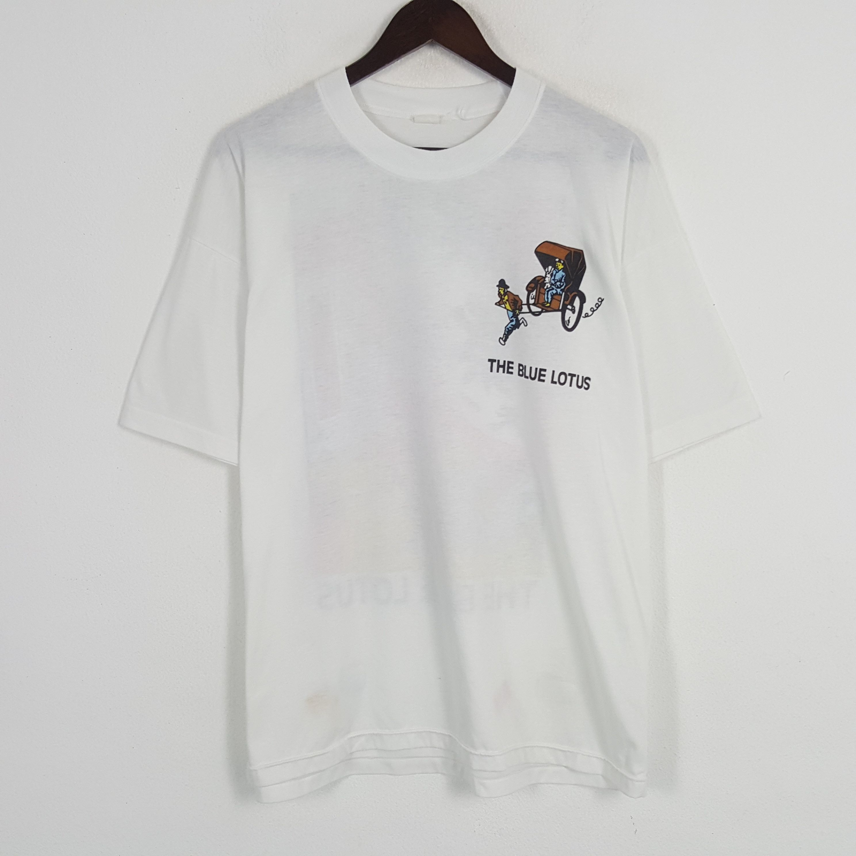 Vintage Vintage Tintin The Blue Lotus Tshirt Size US XL / EU 56 / 4 - 3 Thumbnail