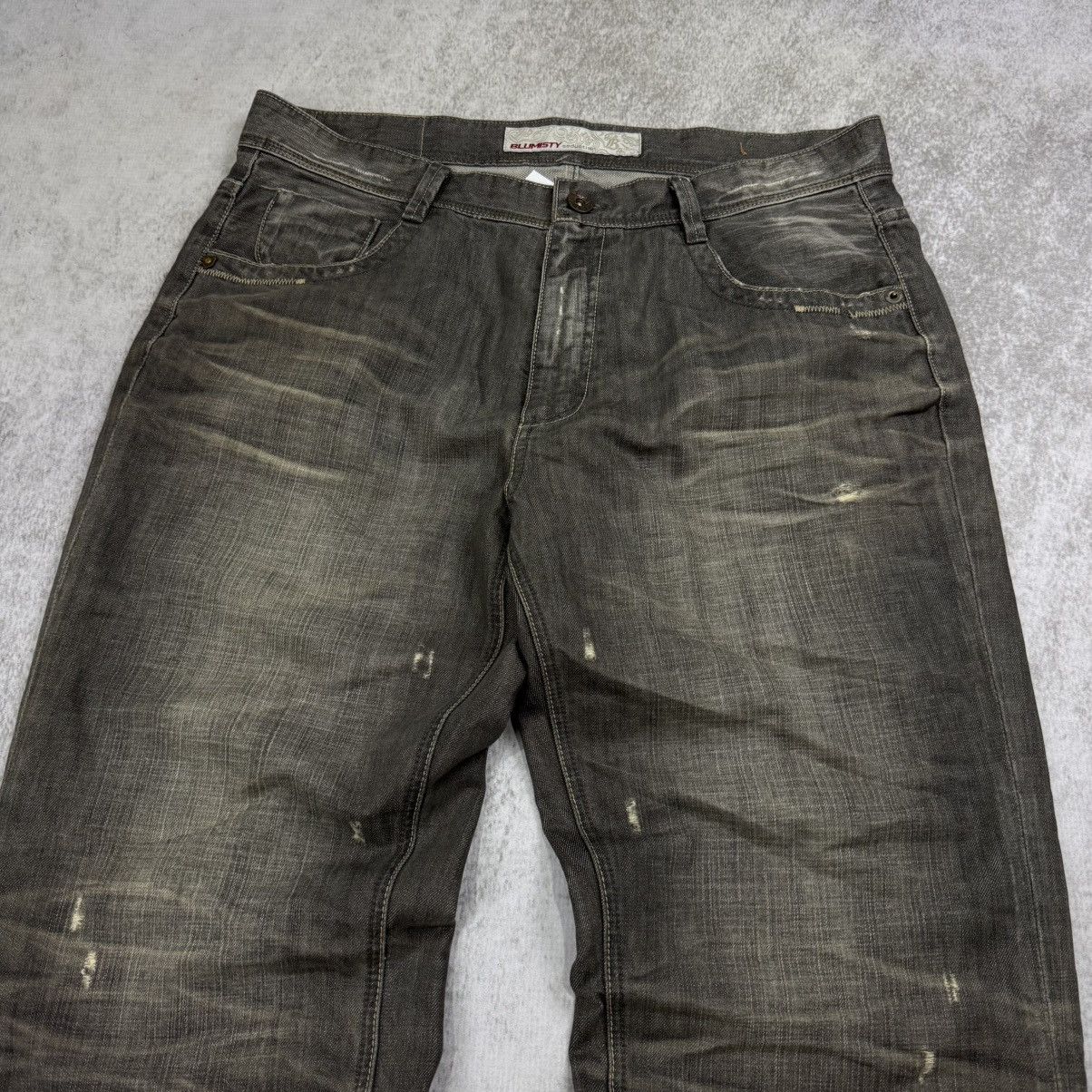 Japanese Brand Y2K BLUMISTY distressed wide denim jeans pants Size US 38 / EU 54 - 5 Thumbnail