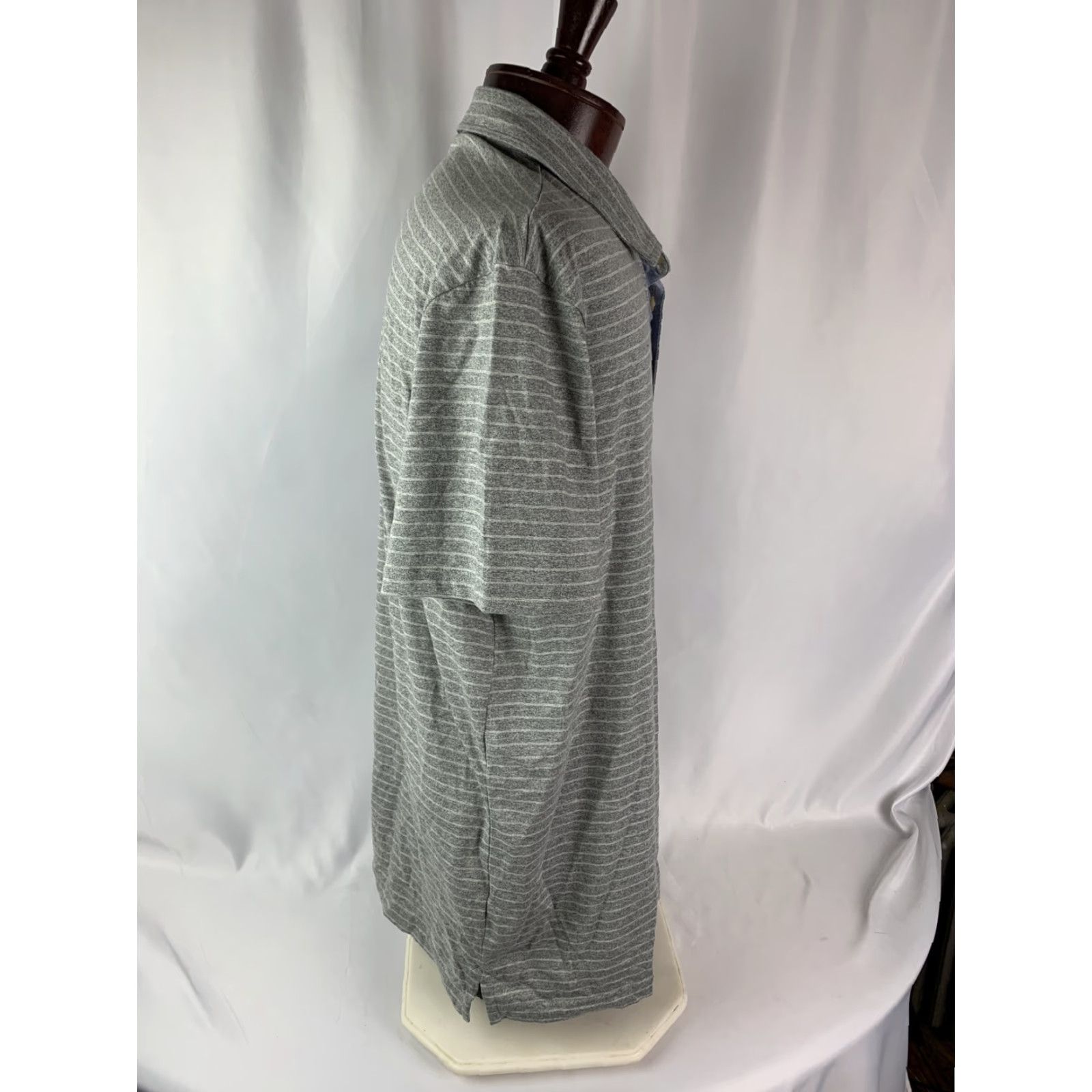 Vintage Sonoma XXL Men's Gray Striped Cotton Blend Polo Short Sleeve Golf Shirt Size US XXL / EU 58 / 5 - 2 Thumbnail