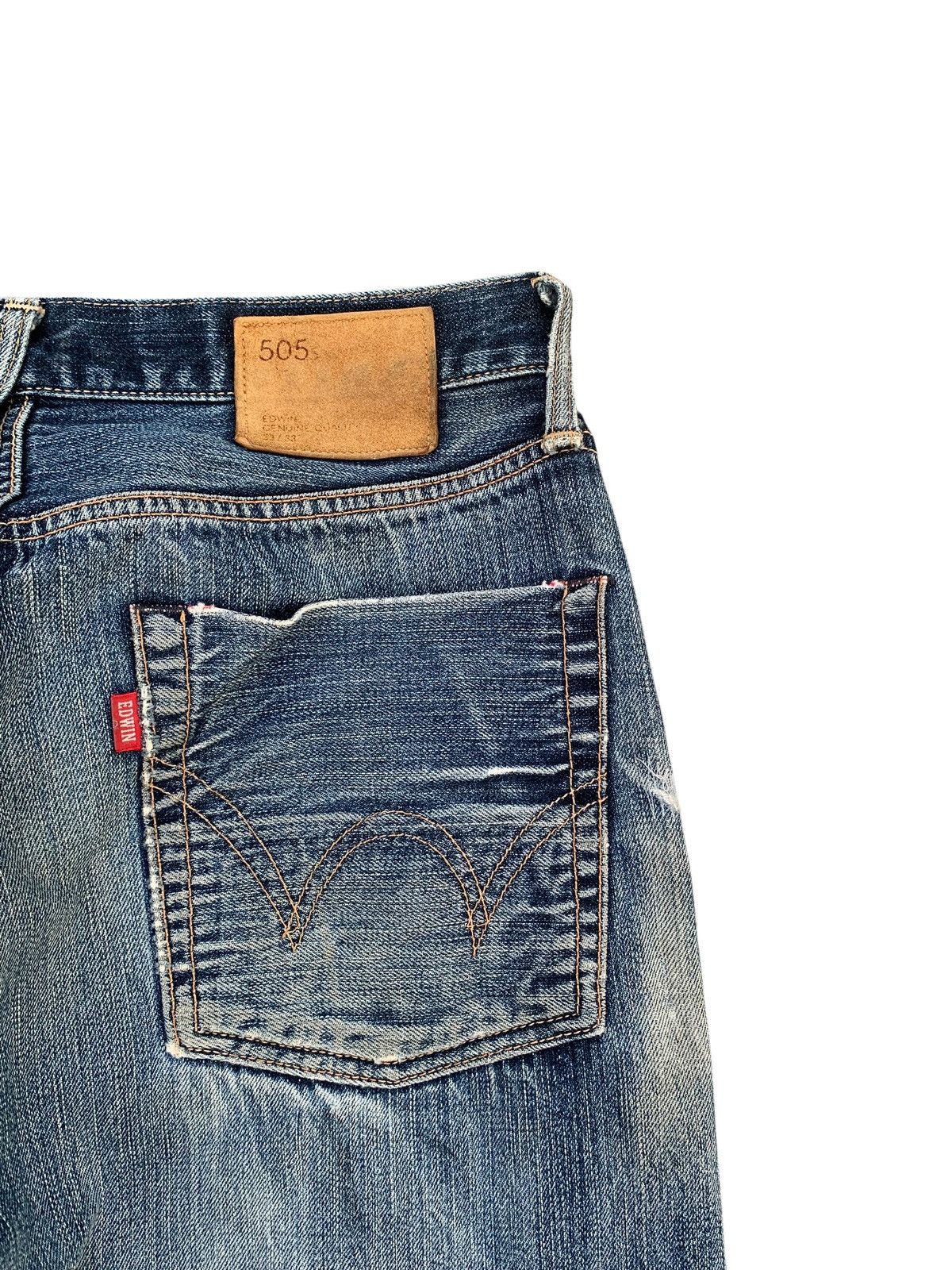 Edwin VINTAGE EDWIN 505 SELVEDGE FADED & RUSTY DISTRESSED DENIM Size US 32 / EU 48 - 12 Thumbnail