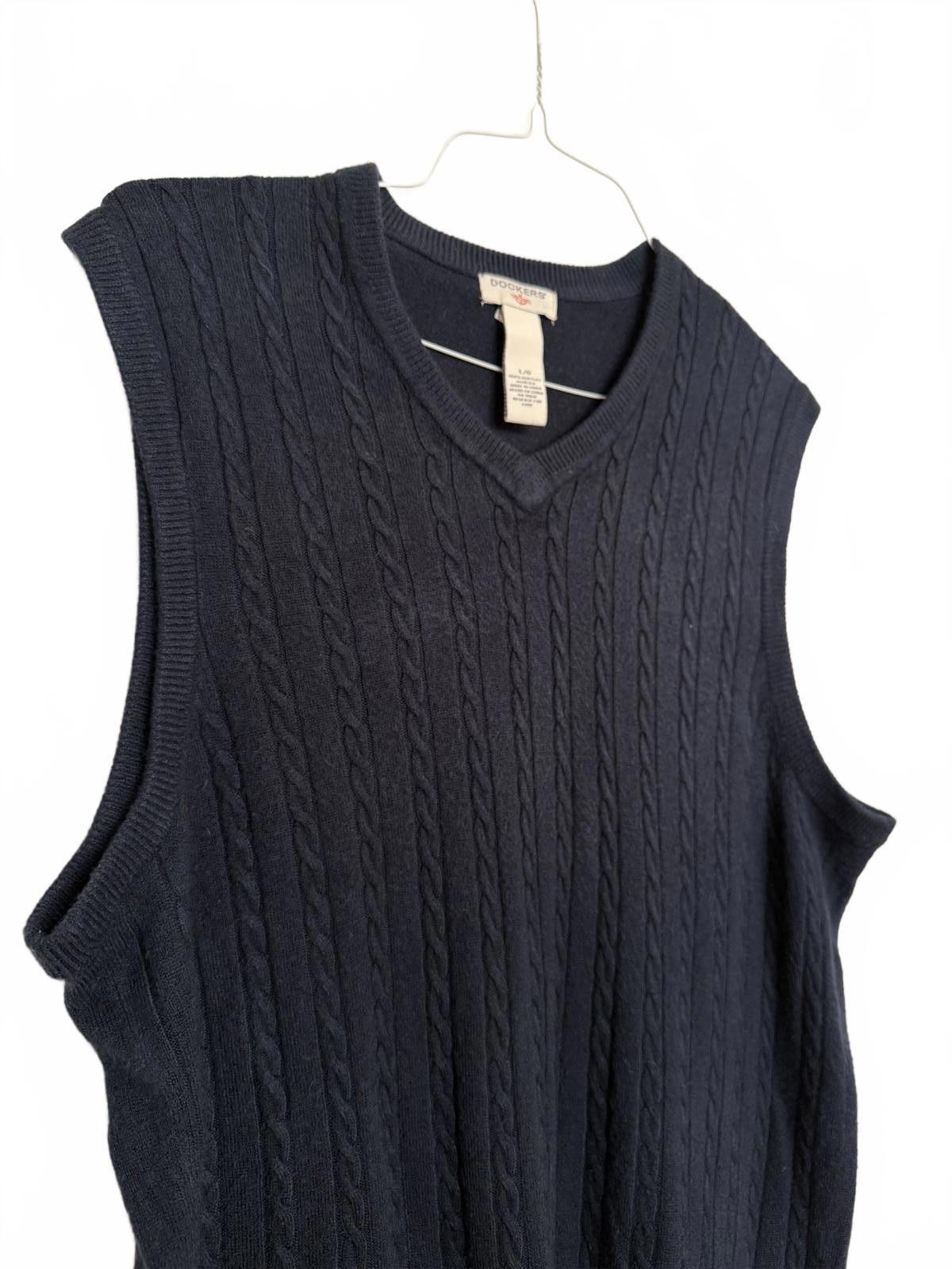 Dockers Mens Dark Blue Knit Sweater Vest Size US L / EU 52-54 / 3 - 1 Thumbnail