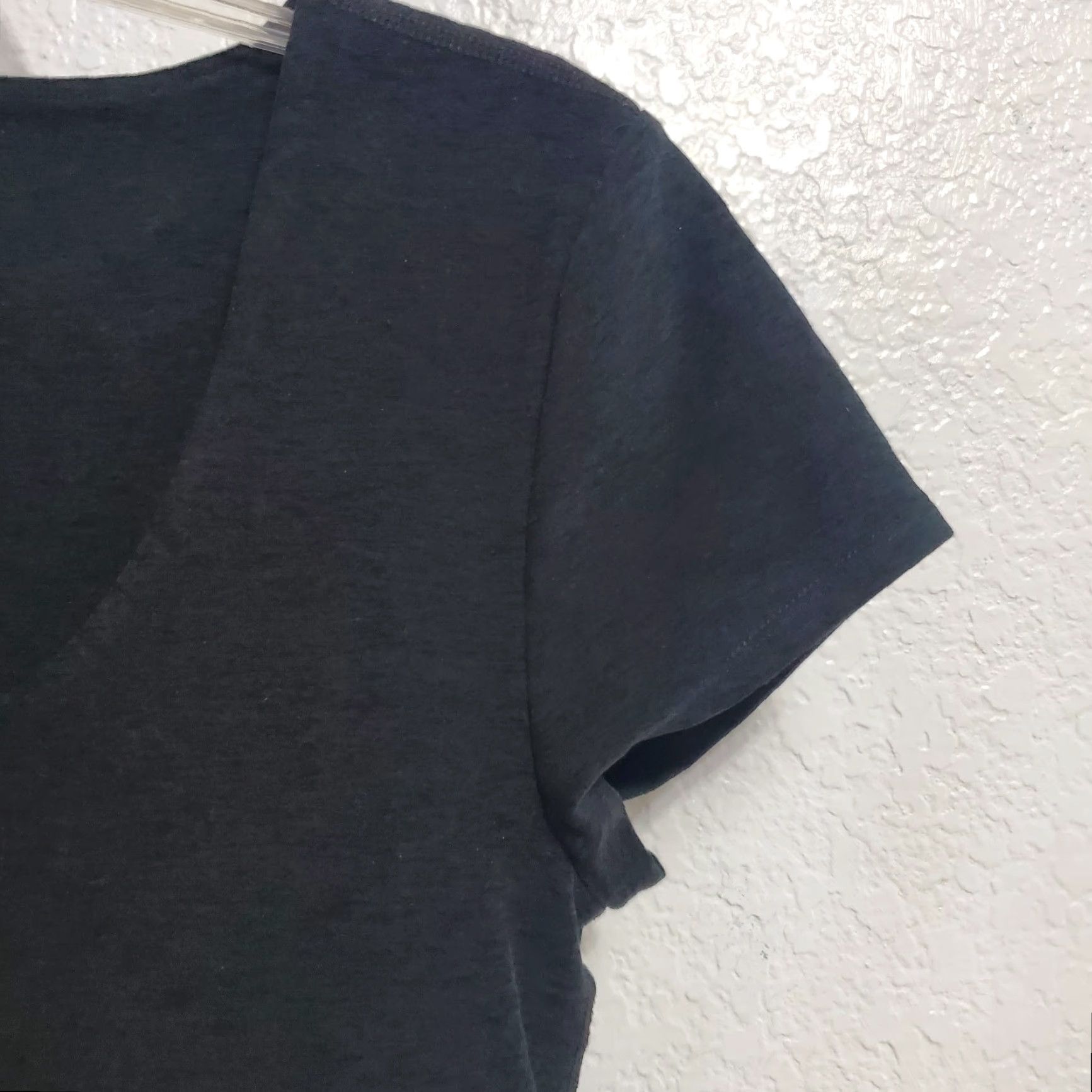 Beyond Yoga VINTAGE Beyond Yoga Crop Top Women L Charcoal Gray Scoop Neck Short Sleeve Stretch Size L / US 10 / IT 46 - 5 Thumbnail