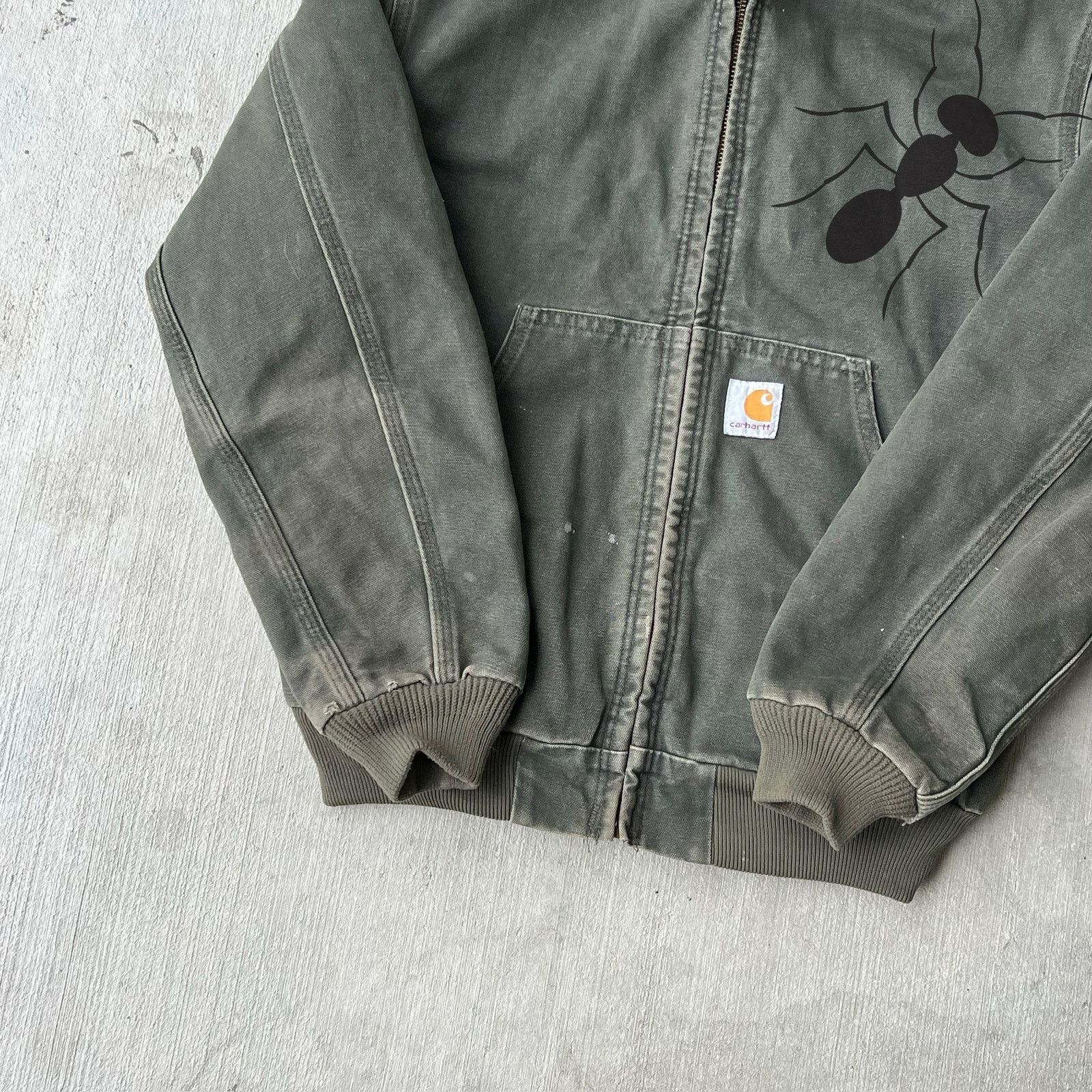 Carhartt × Vintage Carhartt YOUTH Y06 MOS green hooded work wear jacket Size US L / EU 52-54 / 3 - 8 Thumbnail