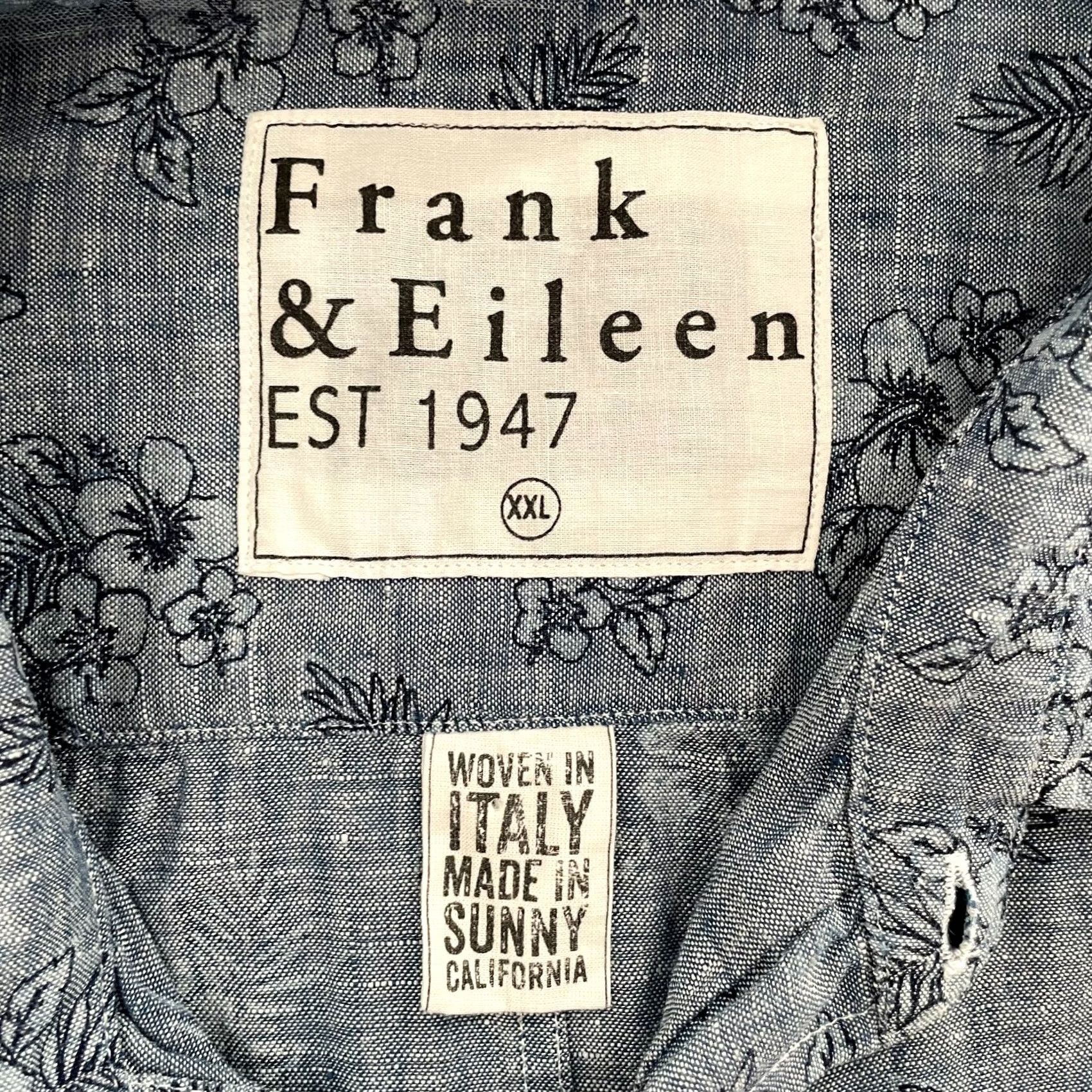 Frank & Eileen Frank & Eileen Shirt Adult 2XL Blue Floral Linen Paul Button Up Italian Fabric Size US XXL / EU 58 / 5 - 5 Thumbnail
