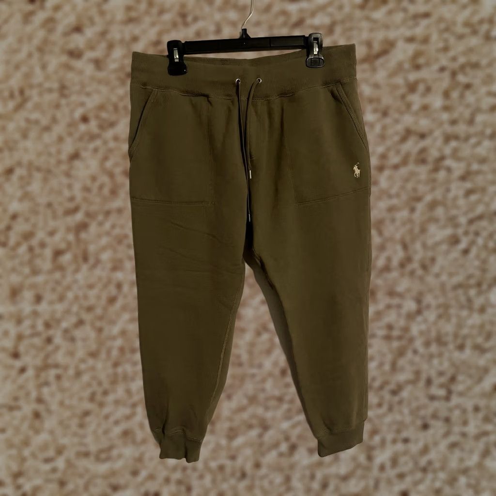 Polo Ralph Lauren VINTAGE Polo Ralph Lauren Olive Green Athletic Gym Track Joggers Sweatpants Mens L Size US L / EU 52-54 / 3 - 1 Thumbnail