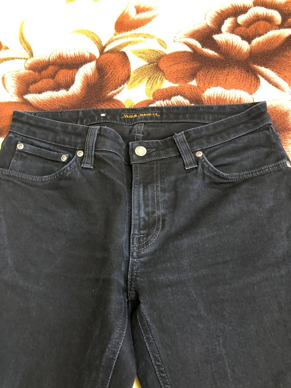 Nudie Jeans NUDIE Black Wash Denim Regular Skinny Straight Jeans Size US 32 / EU 48 - 15 Thumbnail