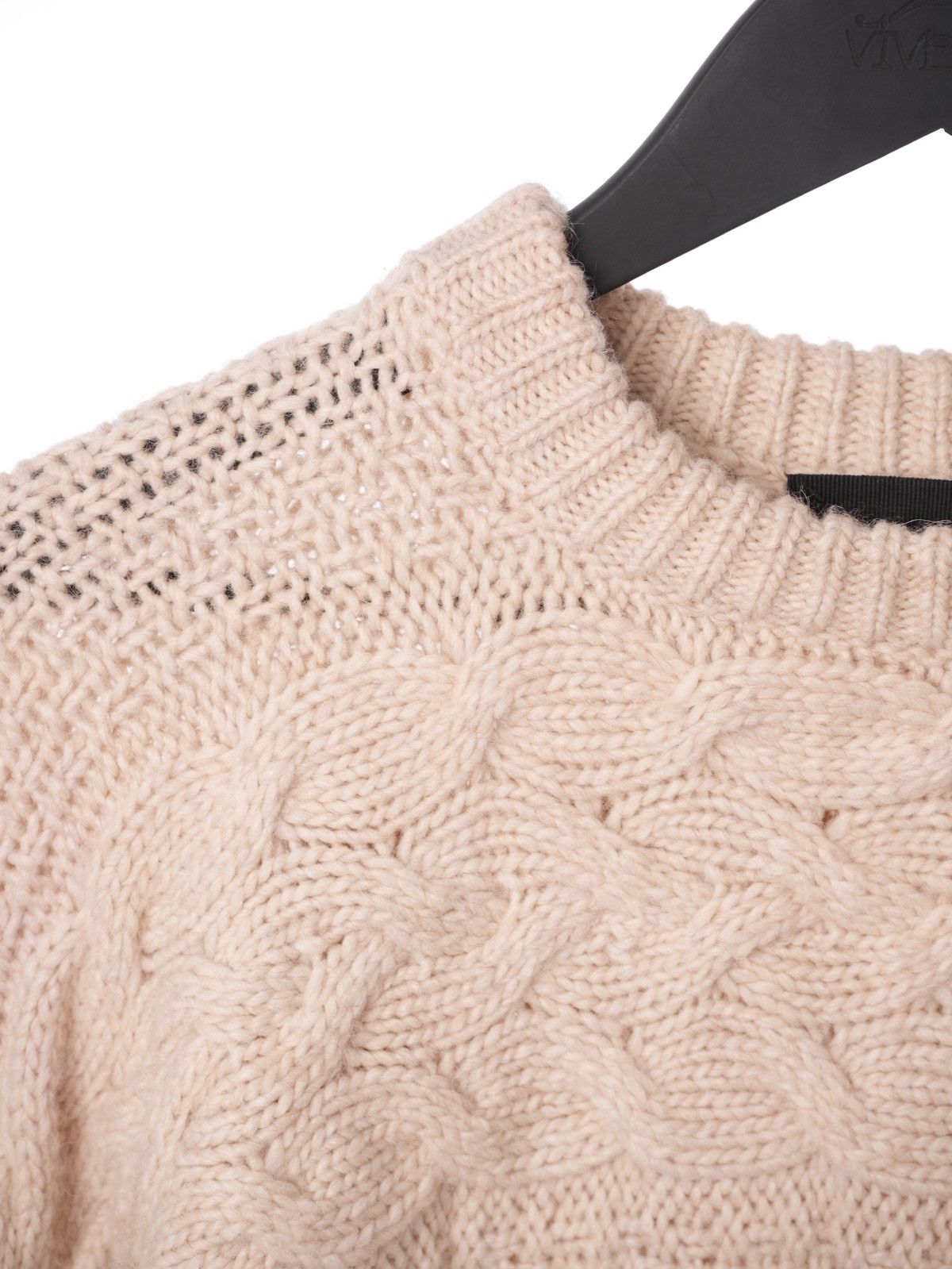 Dolce & Gabbana DOLCE & GABBANA Heavy Knitted Wool Beige Cable Sweater Size US L / EU 52-54 / 3 - 2 Thumbnail