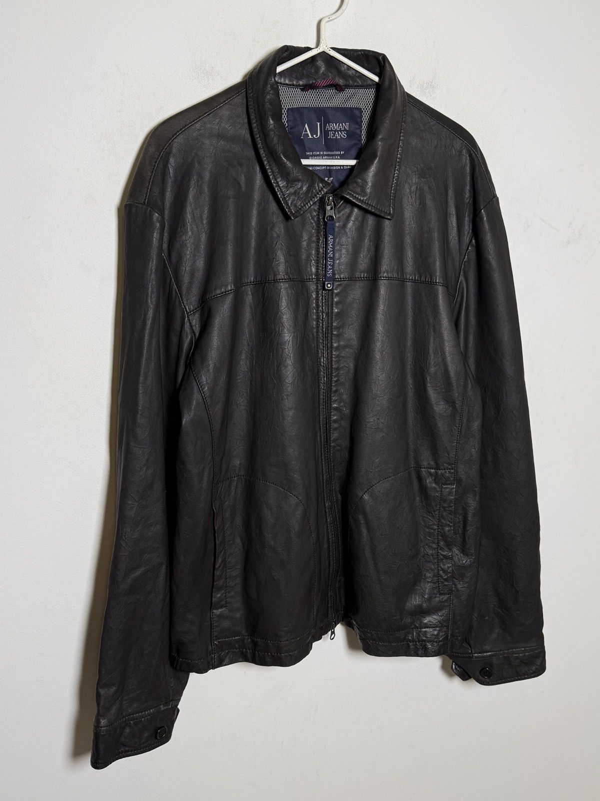 Giorgio Armani Armani Jeans y2k leather jacket Size US XL / EU 56 / 4 - 5 Thumbnail