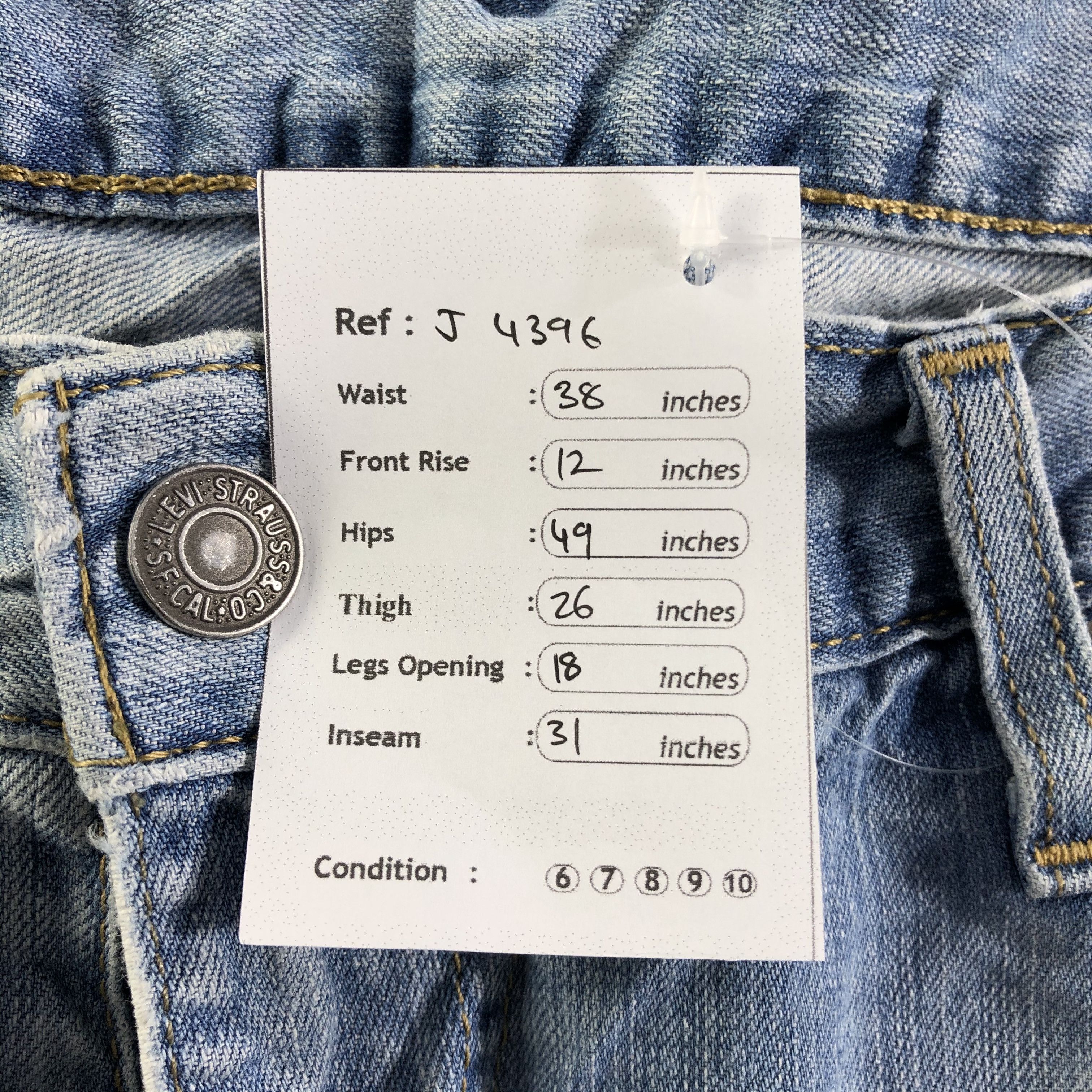 Levi's Vintage Light Wash Levis 569 Jeans-J4396 Size US 38 / EU 54 - 12 Thumbnail