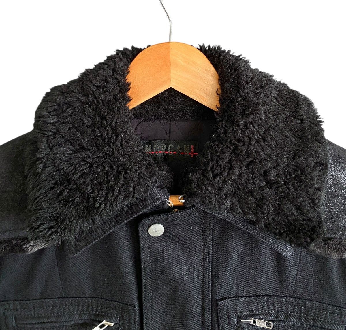 Morgan Homme Very Rare Vintage Morgan Homme Waxed Faux Fur Jacket 1990s Size US L / EU 52-54 / 3 - 10 Thumbnail