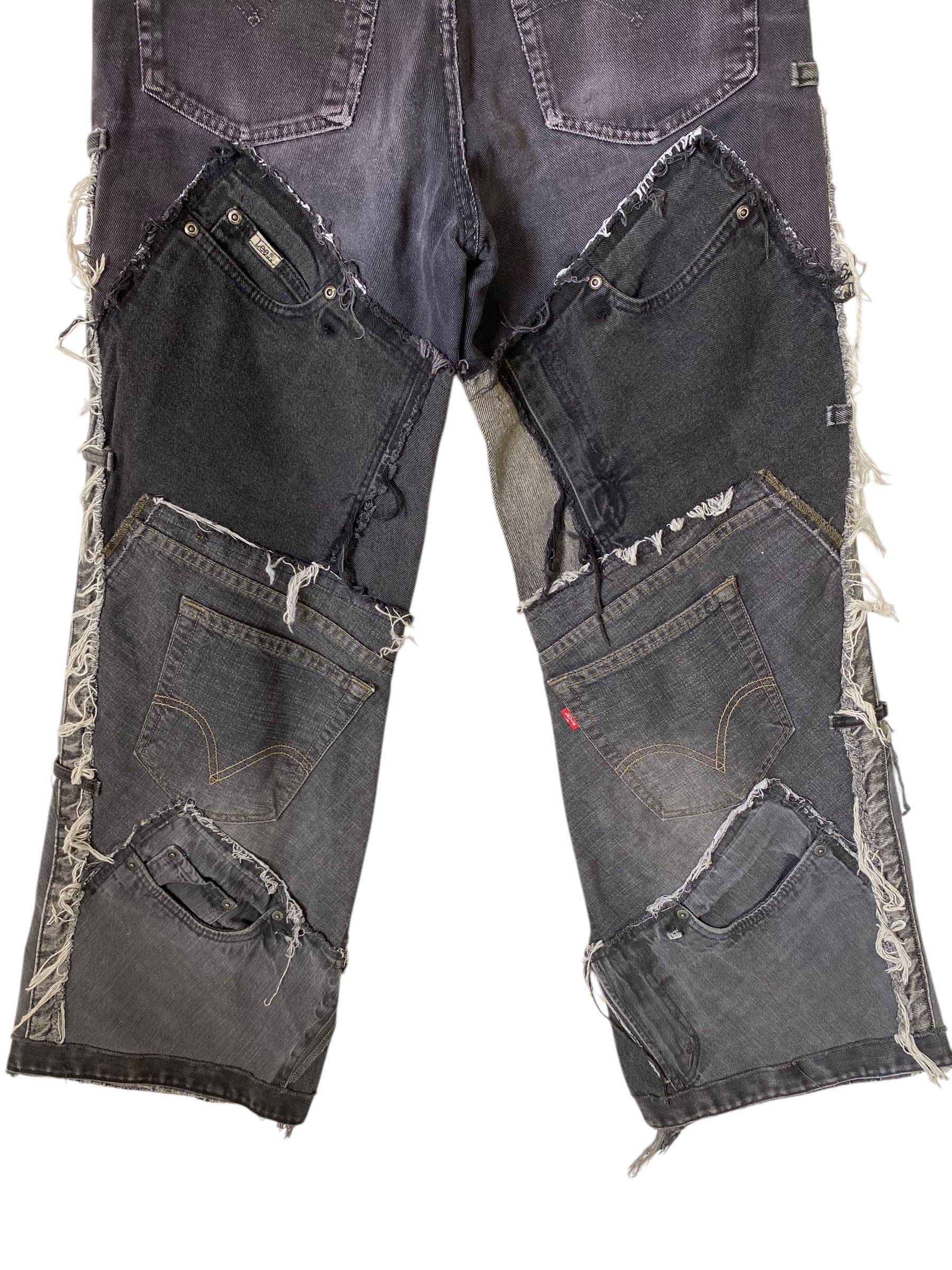 Levi's 2000s Levis 1 OF 1 crazy pocket custom patchwork jeans Size US 31 - 7 Thumbnail