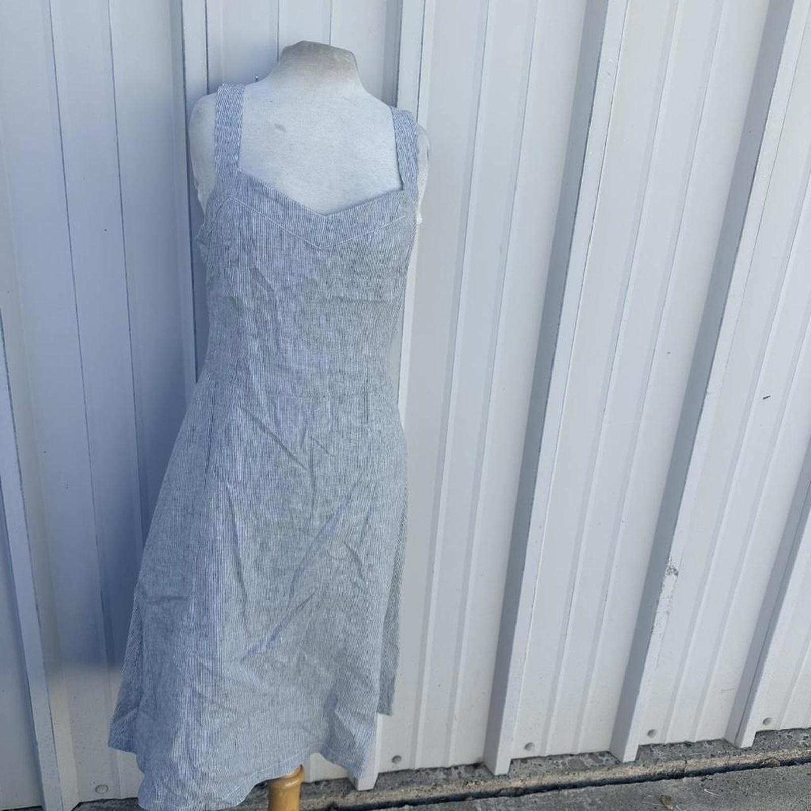 Barneys New York Barney's Women's Blue and Grey Dress Size L / US 10 / IT 46 - 2 Thumbnail