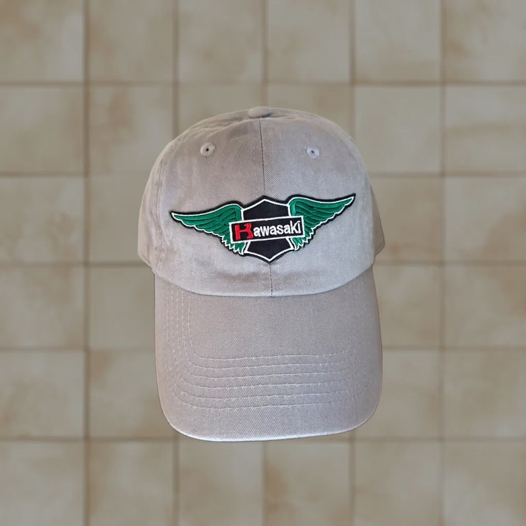 Vintage Kawasaki Racing Hat Cap Strapback GRAY Green Wings Vintage Logo Baseball Cap Adjustable Men Size ONE SIZE - 1 Thumbnail