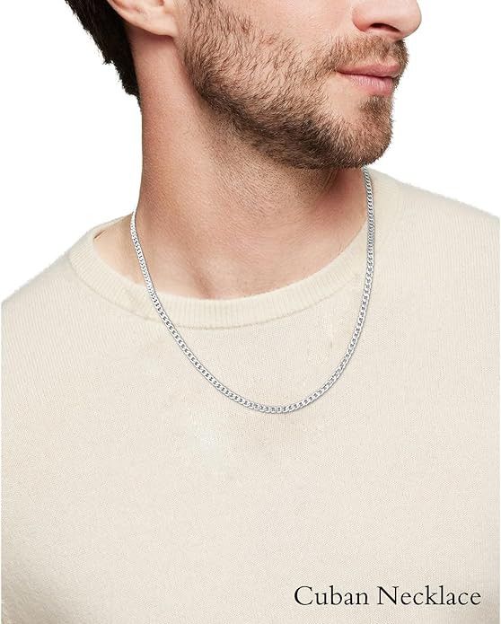 Other 925 Sterling Silver Chain Necklace – Cuban Link & Figaro Size ONE SIZE - 2 Thumbnail