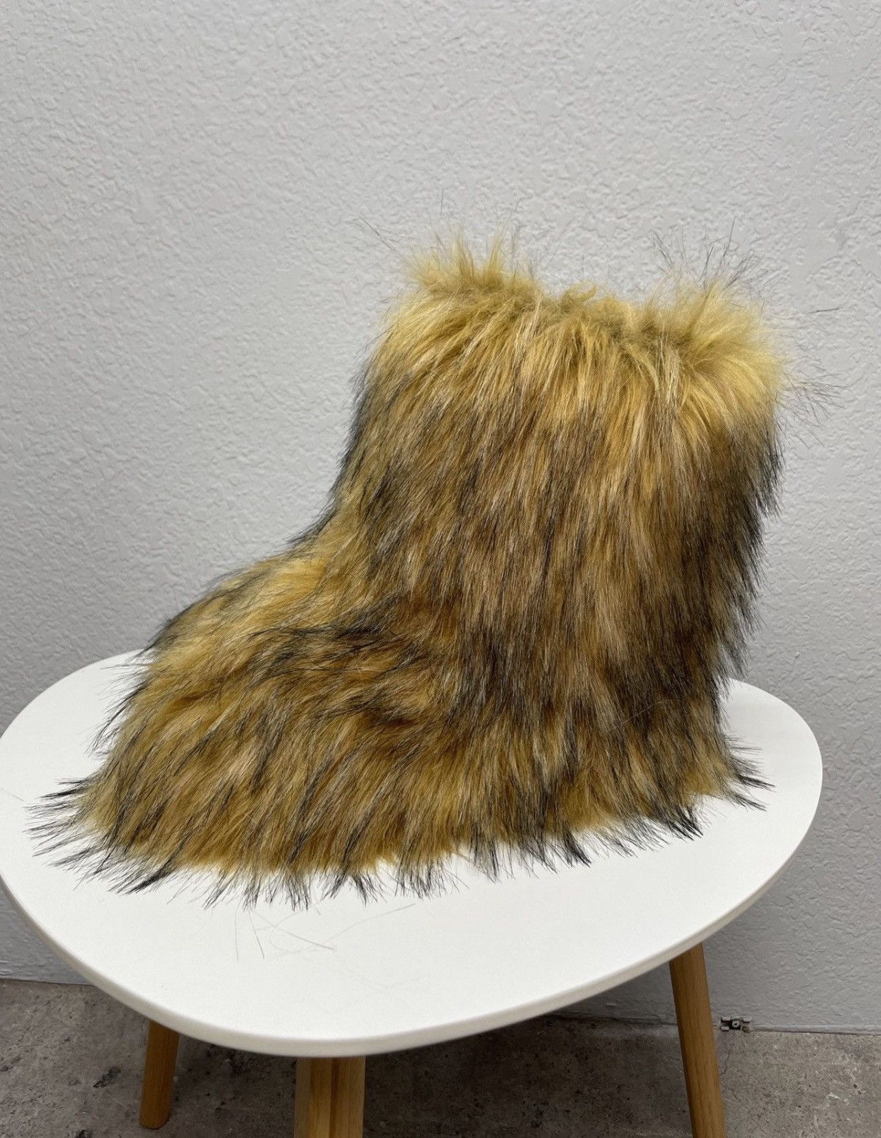 If Six Was Nine Vintage Y2K Balenciaga Style Fur Faux Leather Biker Boots Size US 9 / EU 42 - 3 Thumbnail