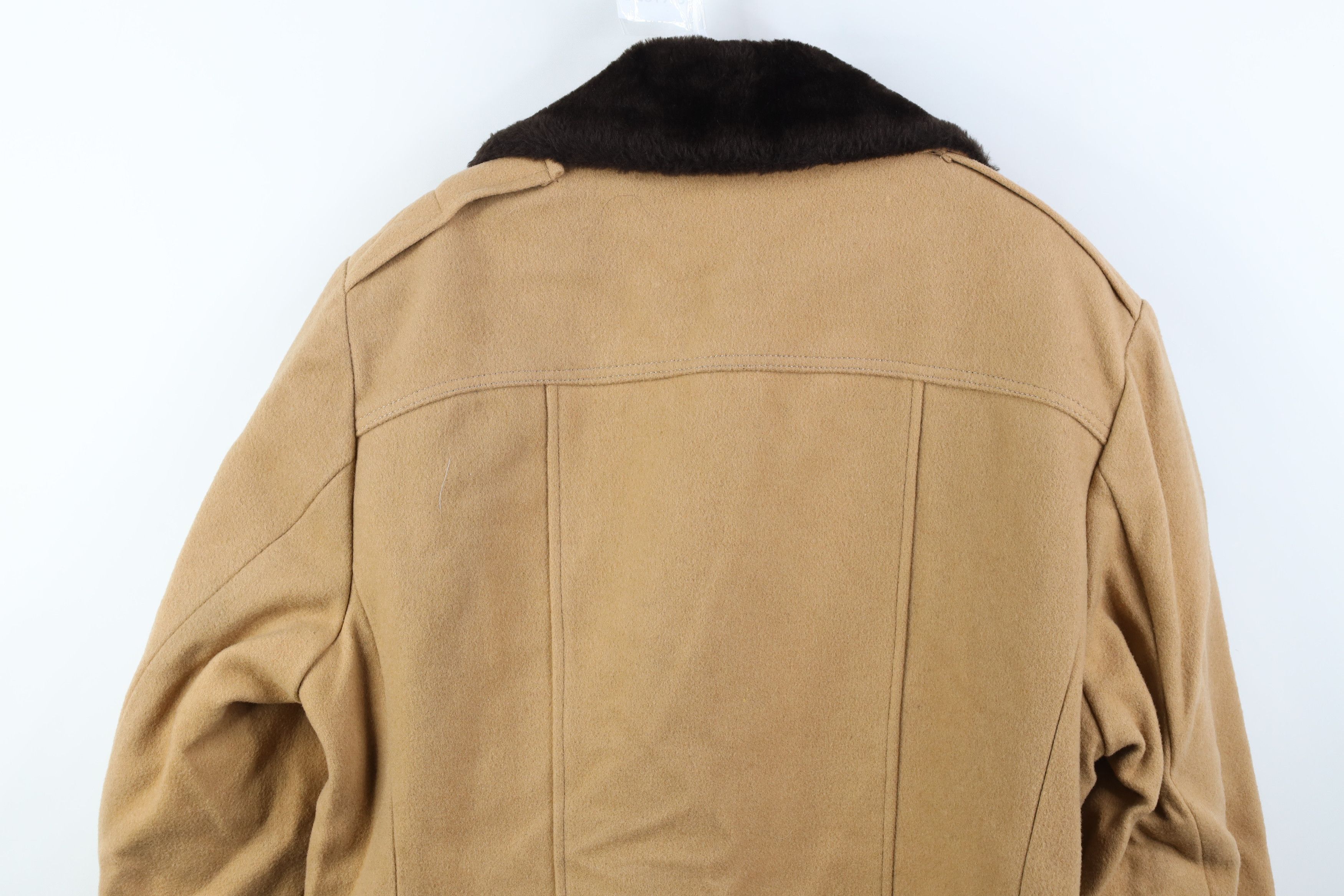 Vintage Vintage 70s Streetwear Wool Rancher Peacoat Jacket Beige USA Size US XXL / EU 58 / 5 - 16 Thumbnail