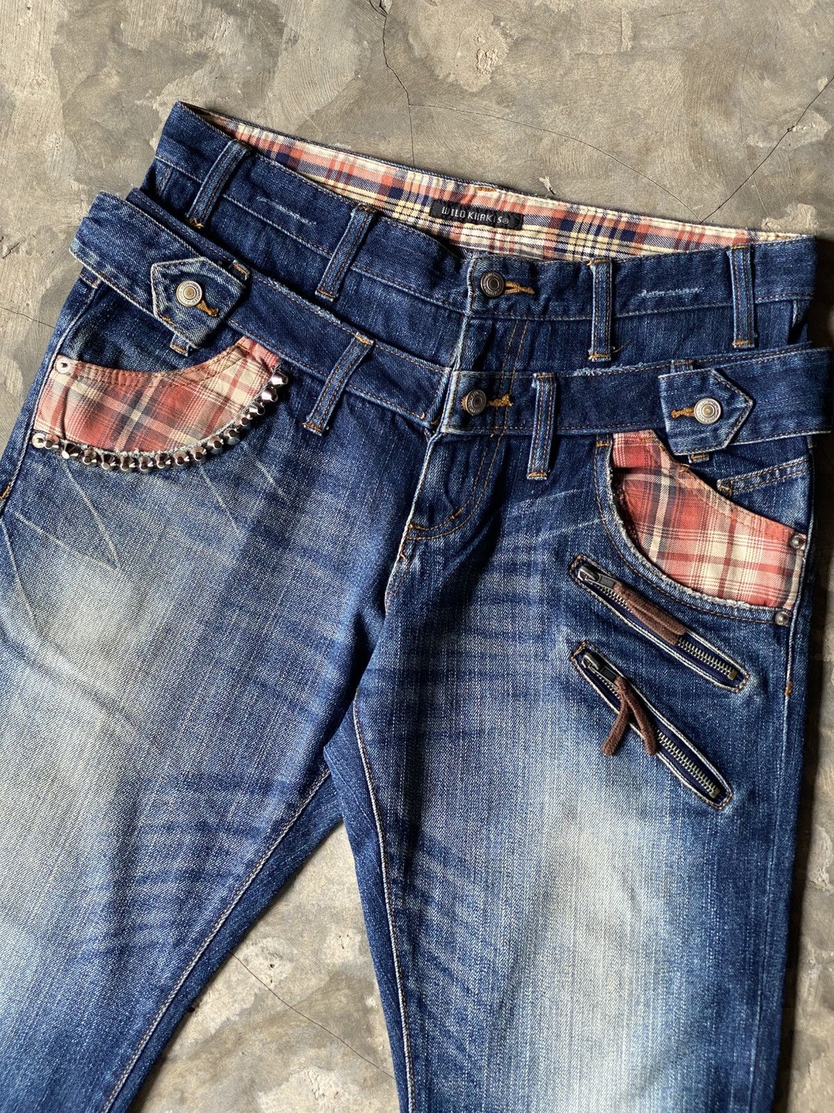 Japanese Brand STUDDED WILD KHAKIS DOUBLE WAIST DENIM UNDERCOVER PPFM STYLE Size US 34 / EU 50 - 4 Thumbnail