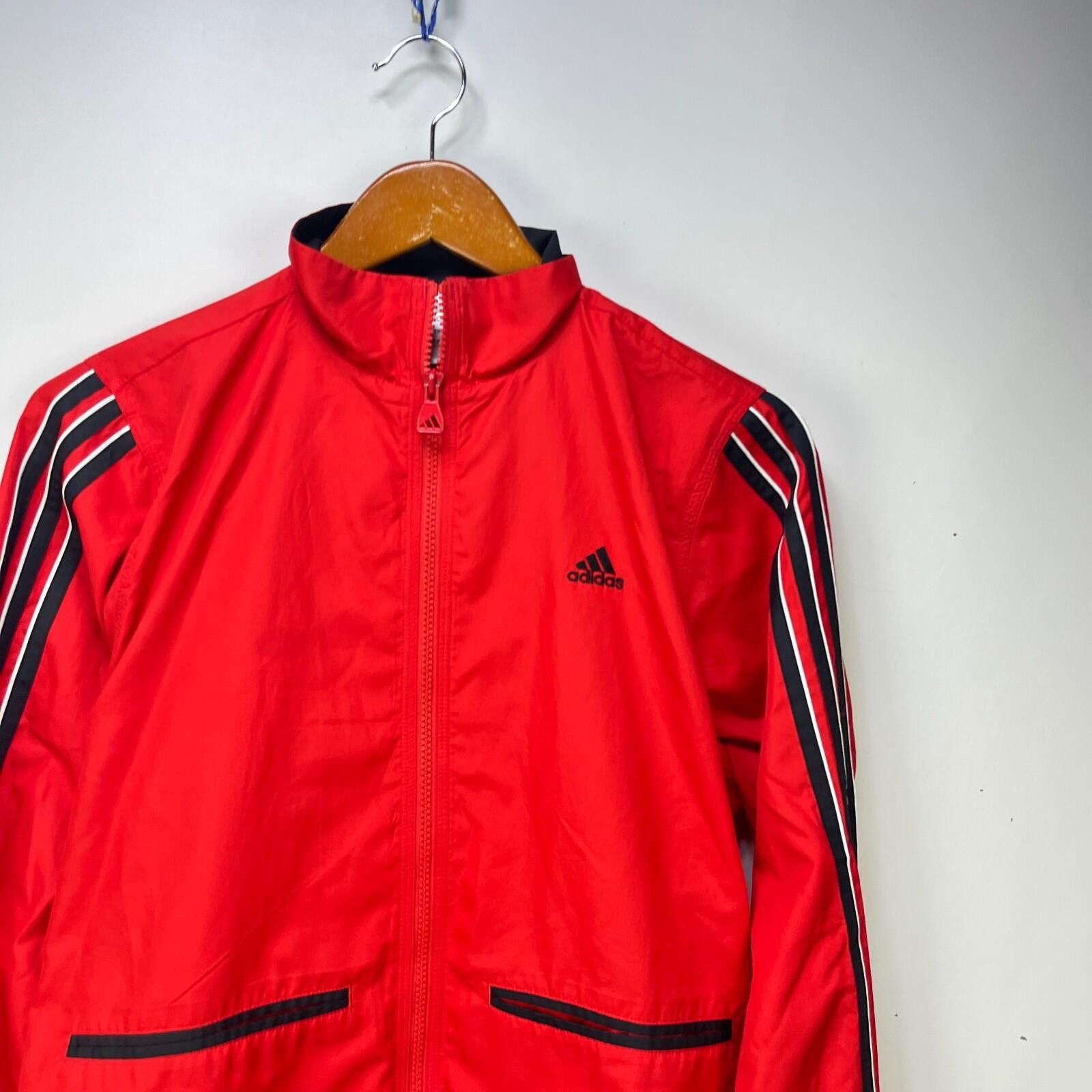 Adidas Vintage Y2K Adidas Red Windbreaker Jacket Women's M Size M / US 6-8 / IT 42-44 - 2 Thumbnail