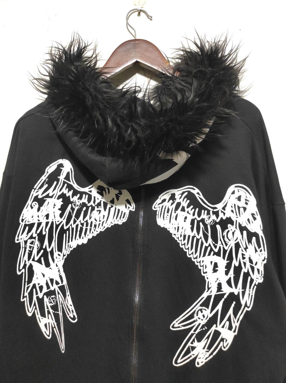 Japanese Brand Nier Clouting wings back zip fur hoodie LGB style Size US XL / EU 56 / 4 - 12 Thumbnail